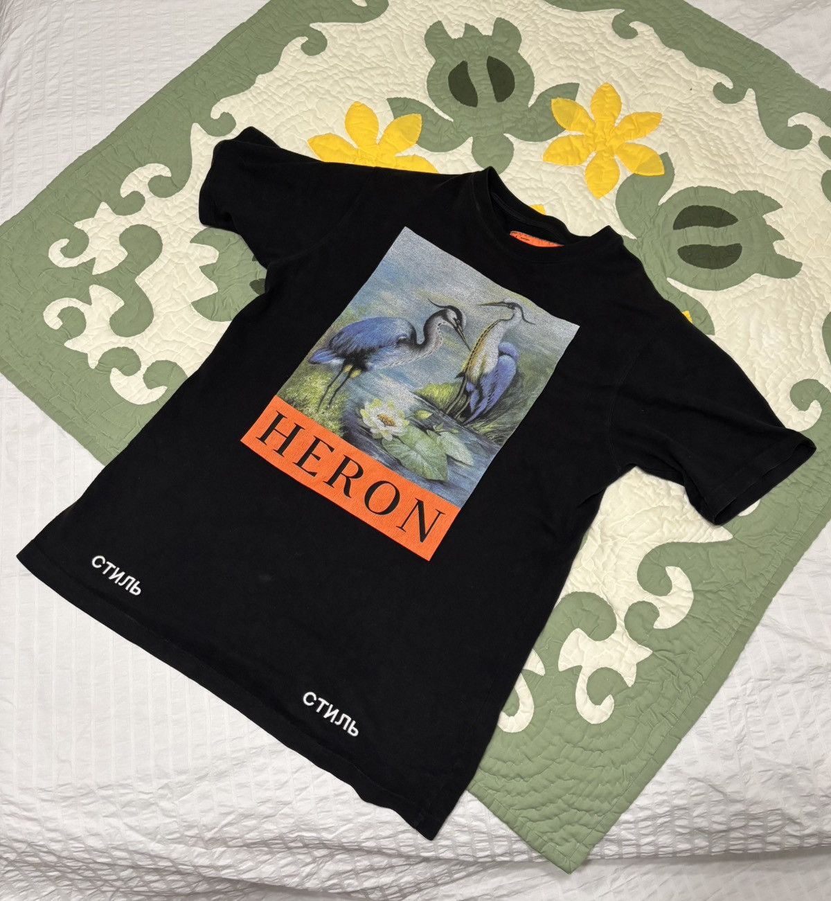 heron preston heron logo print tee oversized