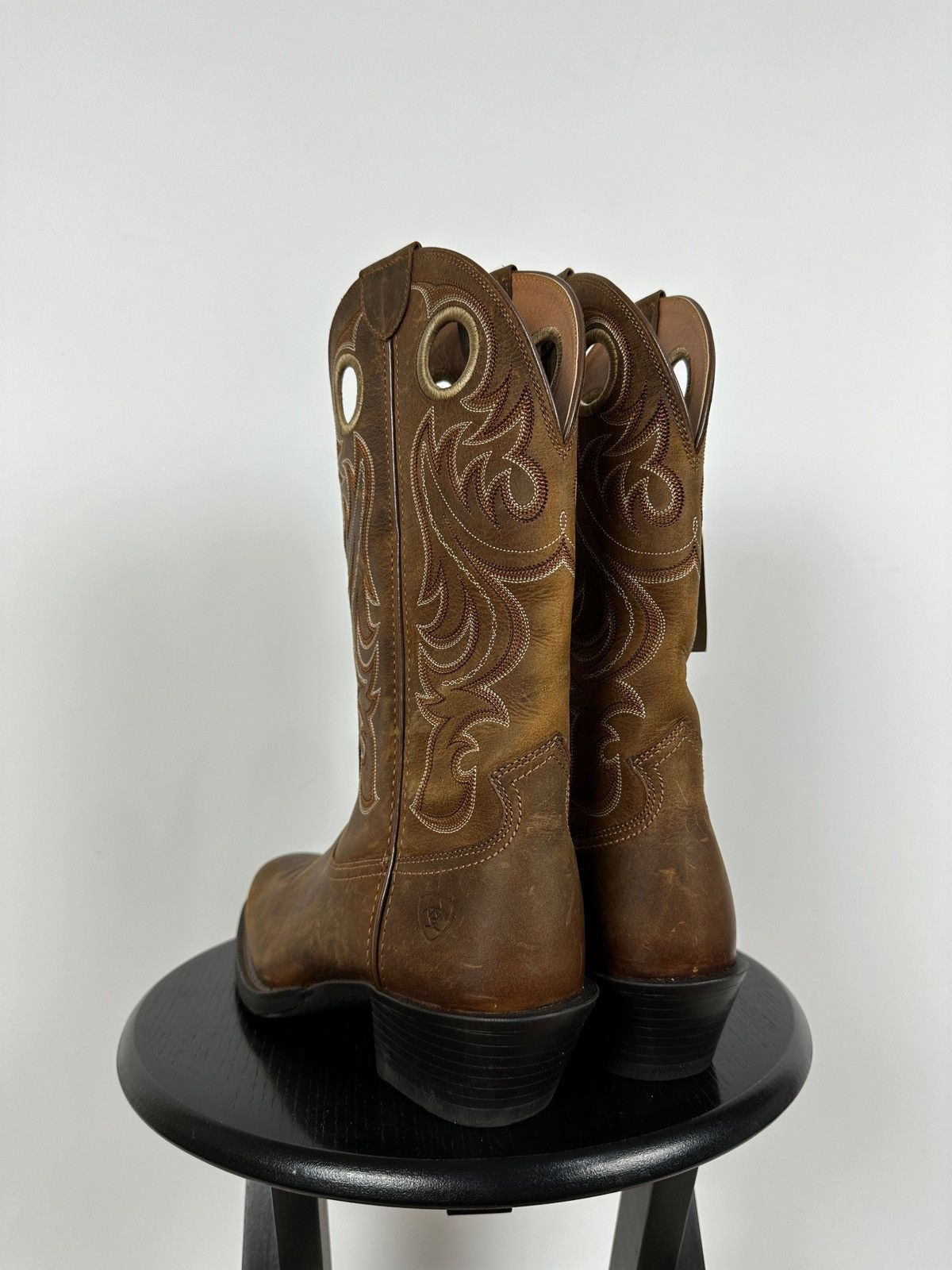 Ariat NEW! Ariat Square Toe Western Brown Leather Boots Size US 9 / EU 42 - 4 Thumbnail