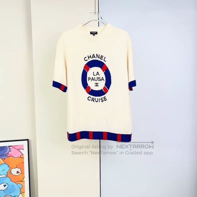 Chanel Chanel 19C letter swimming ring blue and red border knitte Size XXS / US 00 / IT 34 - 2 Thumbnail