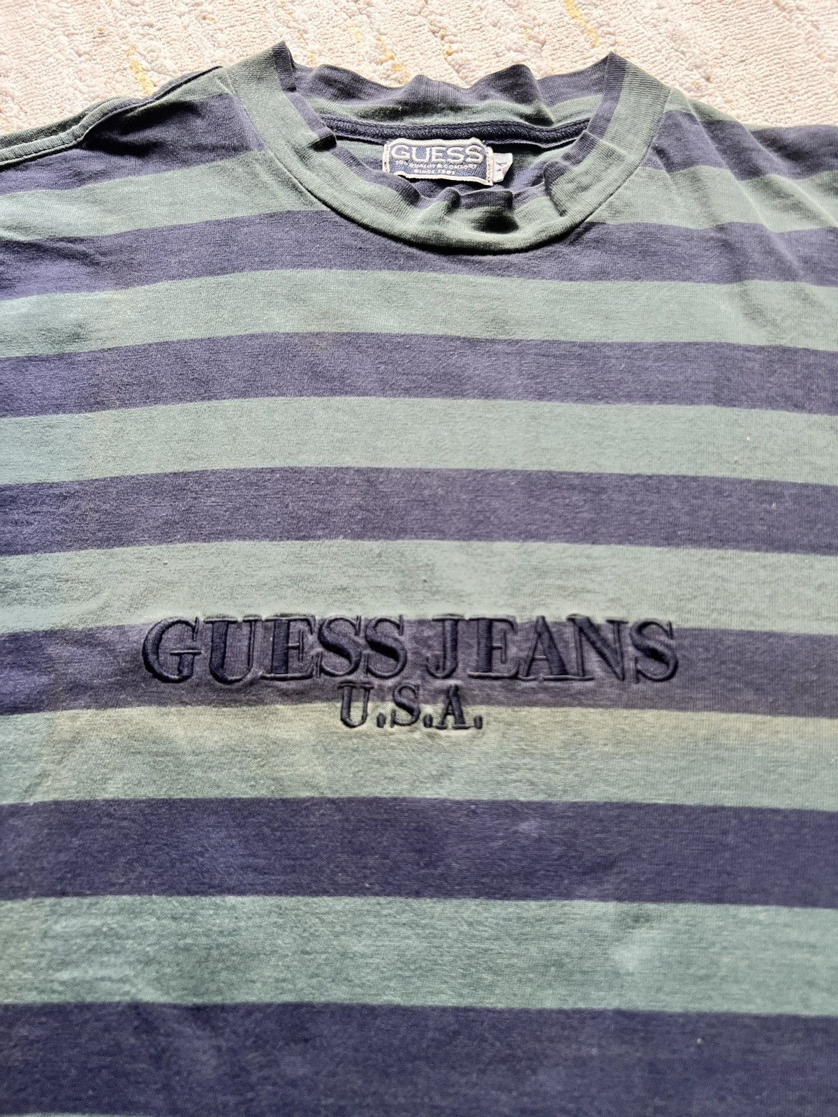 Grailed × Guess × Vintage 90s Guess Stripe Tshirt Size US M / EU 48-50 / 2 - 3 Thumbnail