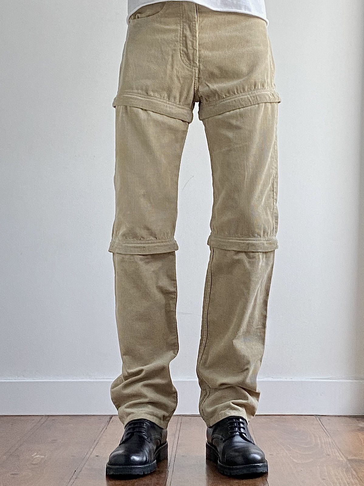 image of Balenciaga Ss18 Runway Zip Corduroy Jeans in Beige, Men's (Size 28)