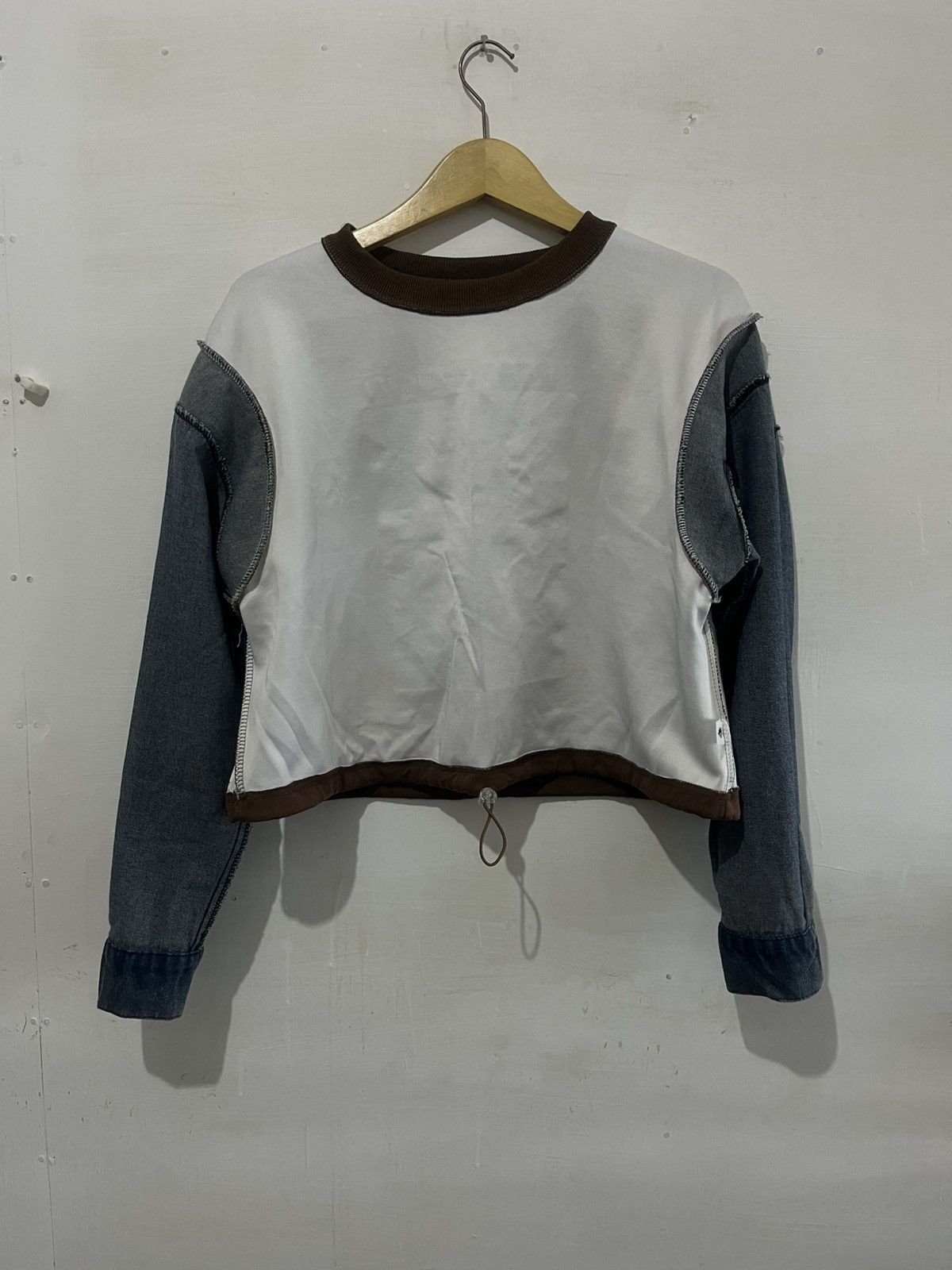 Anime I Feel Good Retro Graphic Layered Denim Sweatshirt Size US M / EU 48-50 / 2 - 11 Thumbnail