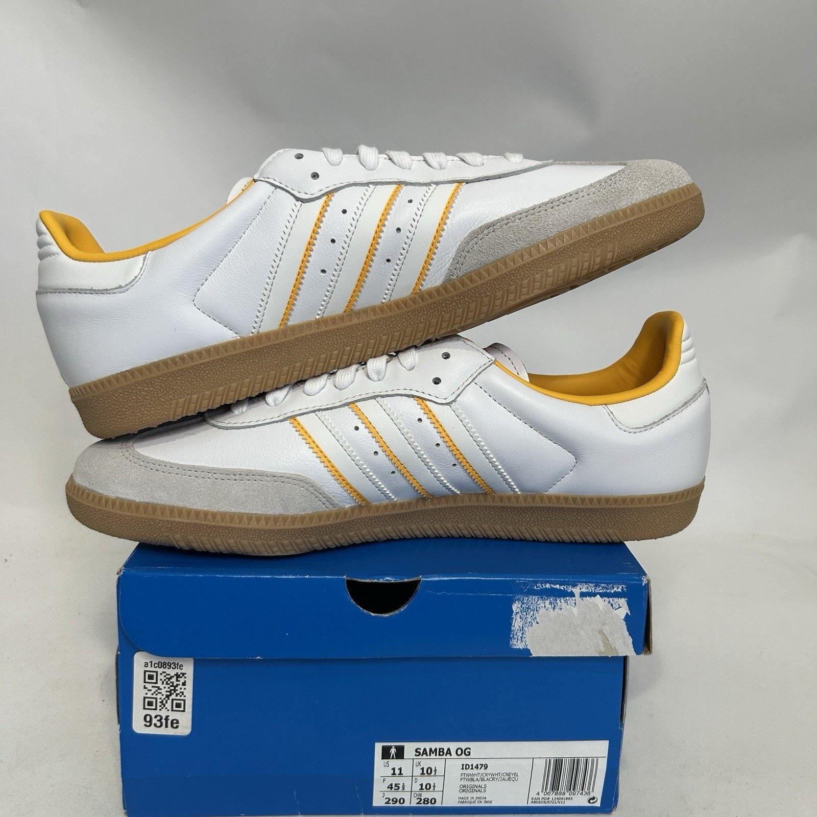 Adidas Adidas Originals Samba OG “White Crew Yellow” ID1479 Size US 11 / EU 44 - 3 Thumbnail