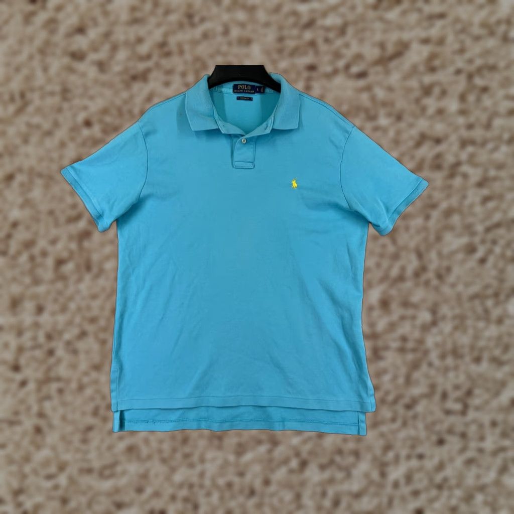 Ralph Lauren Ralph Lauren Polo Shirt Men Large Blue Jersey Cotton Slim Fit Size US L / EU 52-54 / 3 - 1 Thumbnail