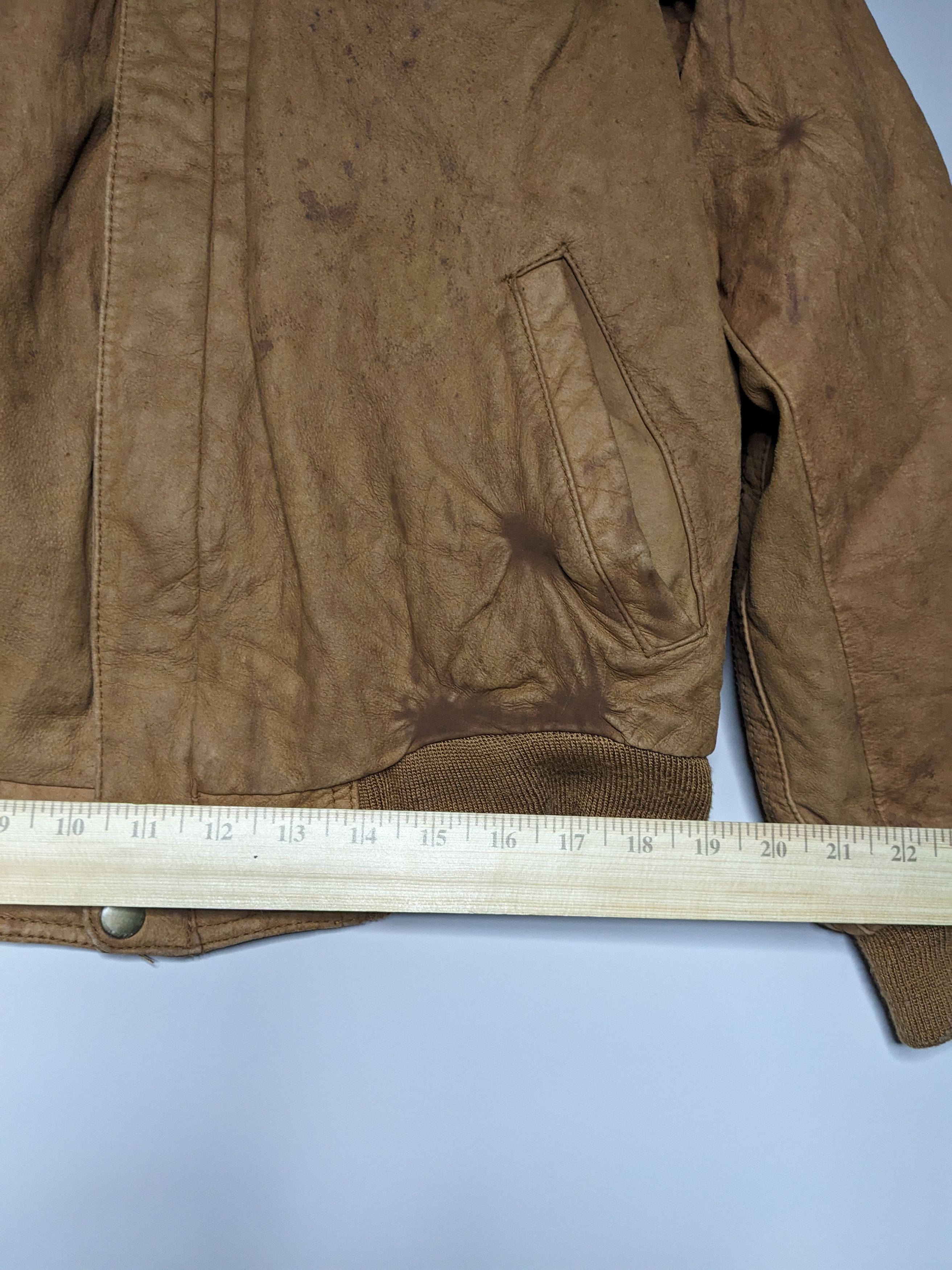 Marlboro VINTAGE Marlboro Leather Bomber Jacket Medium Brown Map 90s Size US M / EU 48-50 / 2 - 11 Thumbnail