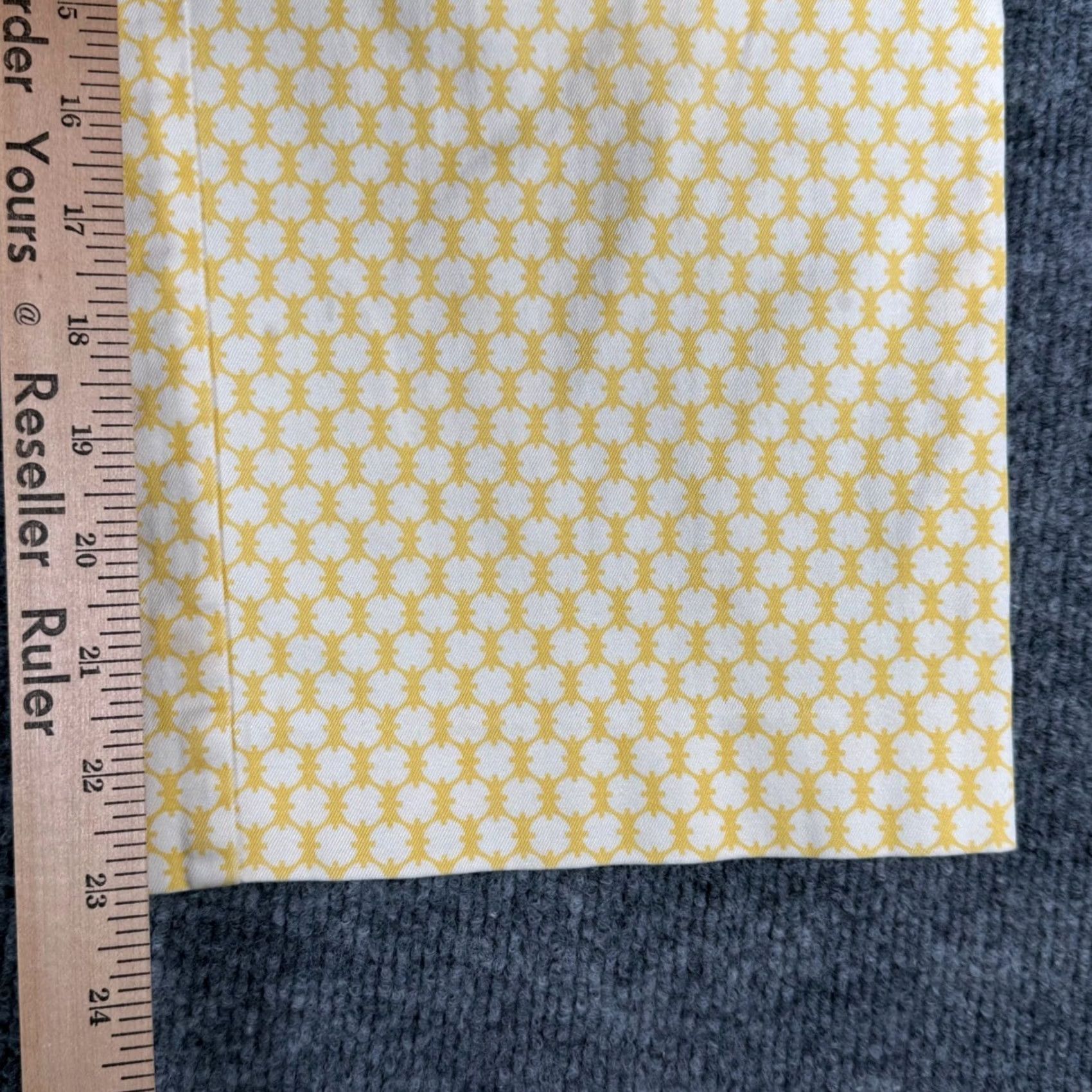 J.Crew J.Crew City Fit Cropped Pants Yellow Patterned Women Size 12 Stretch Twill Geometric Pockets Casual Business Size 34" / US 12 / IT 48 - 7 Thumbnail