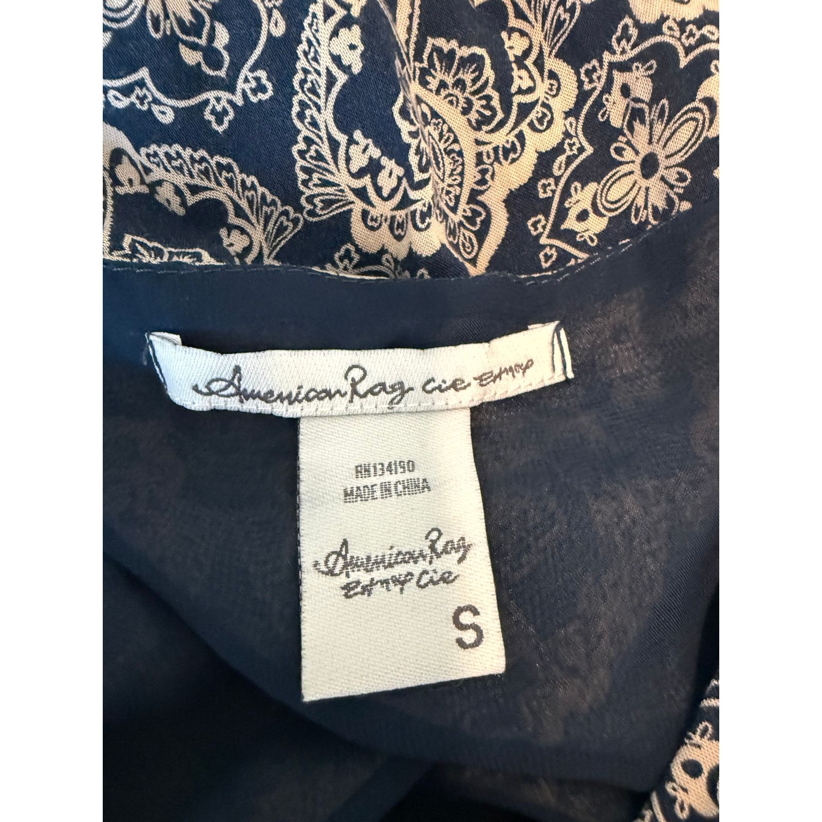 American Rag American Rag Blue Print Dress Women Cap Sleeve Boho S - F022 Size S / US 4 / IT 40 - 5 Thumbnail