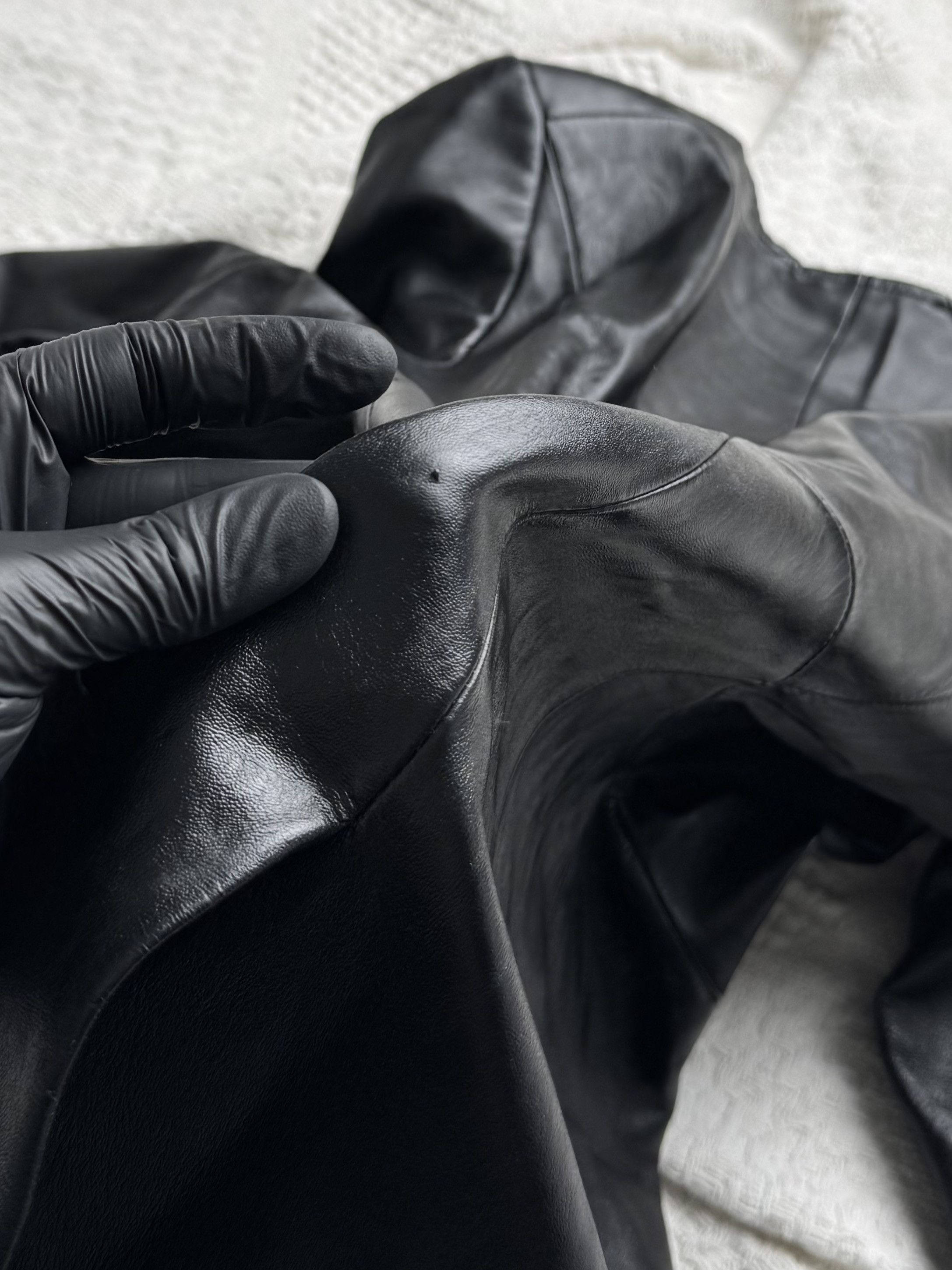 Vintage Vintage Leather Long Coat Zip Front Minimalist Maxi Jacket Size L / US 10 / IT 46 - 10 Thumbnail