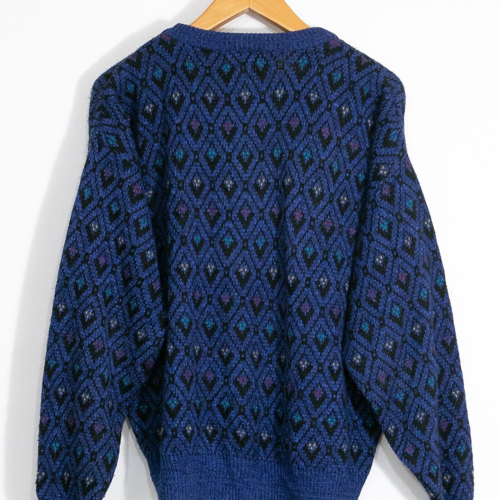 Jantzen × Vintage Vintage Jantzen Acrylic Sweater Mens Large - Blue Diamond Size US L / EU 52-54 / 3 - 5 Thumbnail