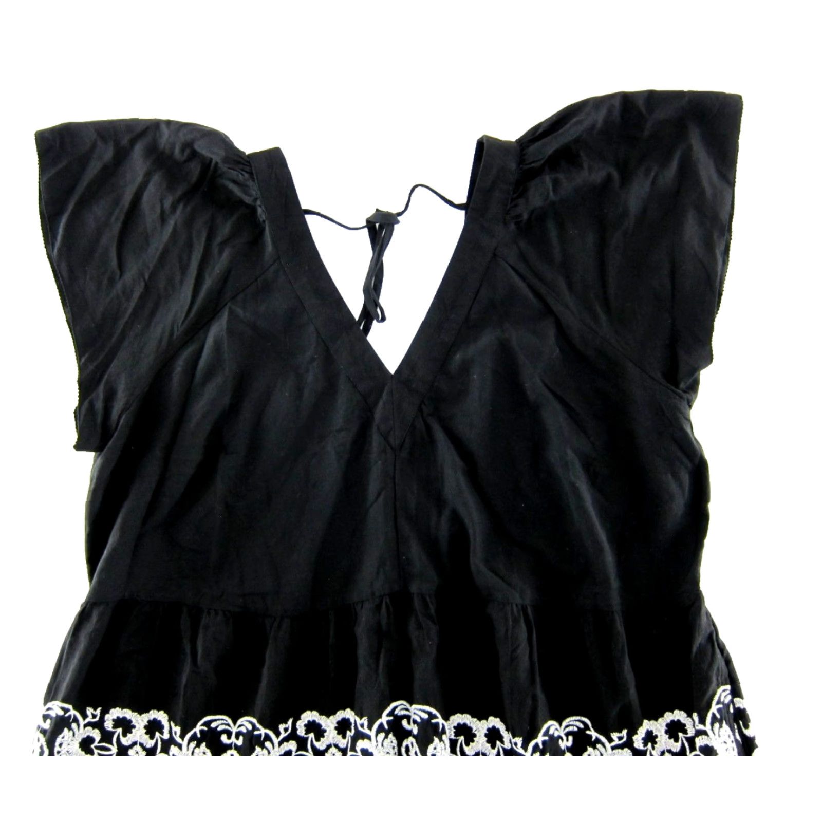 Old Navy Old Navy Dress V-Neck Smock Pocket Short Sleeve XL Empire Waist Black White Dress Size 40" / US 18 - 4 Thumbnail