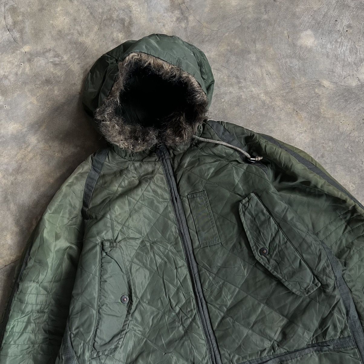 Chevignon 2000s Chevignon Quilted Fur Hoodie Parka Jacket Size US M / EU 48-50 / 2 - 4 Thumbnail