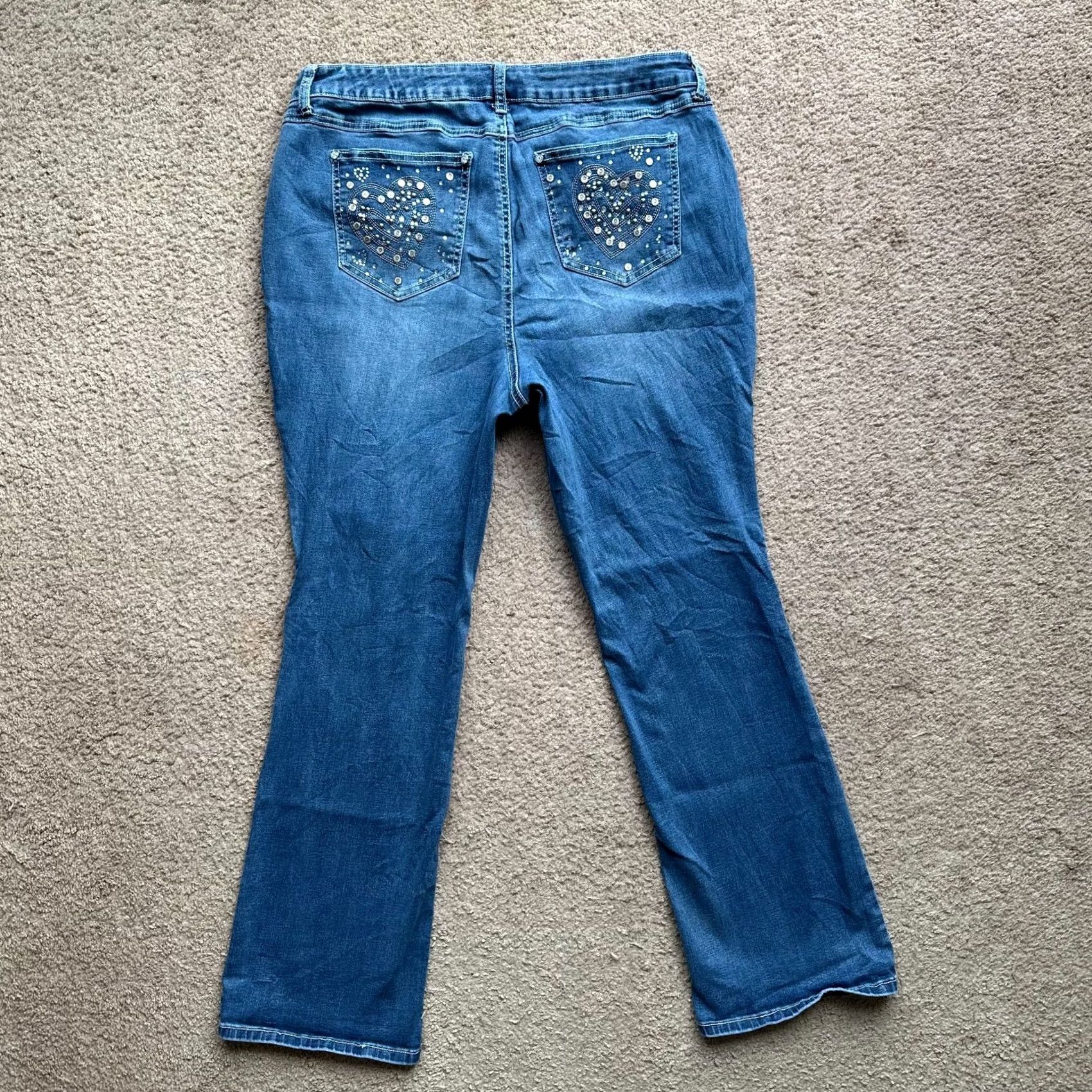 Vintage 1822 Denim Jeans Womens 16W Mid Rise Flared Blue Medium Wash Jeans Size 38" / US 16 / IT 52 - 2 Thumbnail