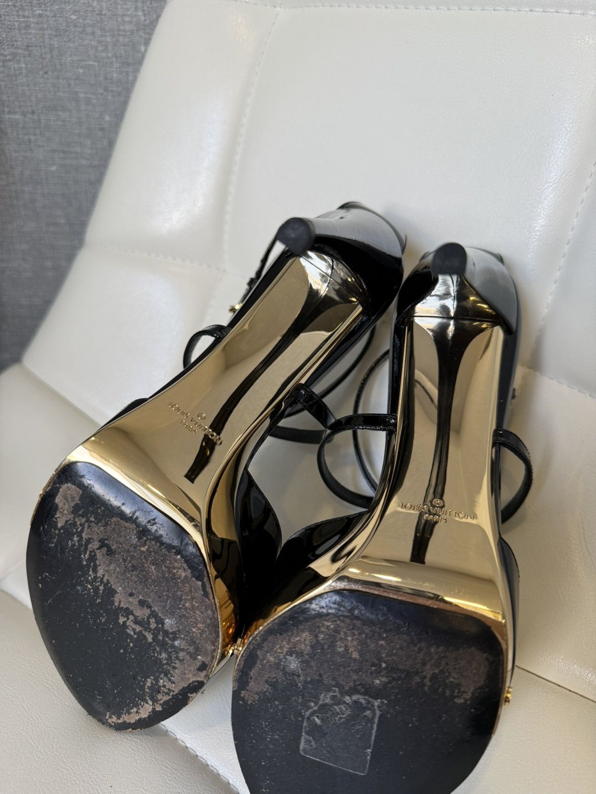 Louis Vuitton Louis Vuitton Black Patent Leather Strappy High Heel Sandals Size US 9 / IT 39 - 20 Thumbnail