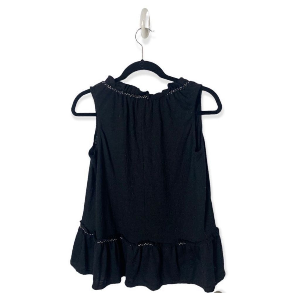 Other Max Studio Flowy Ruffle Tank Top | Size S | Black Tassel Det Size S / US 4 / IT 40 - 3 Thumbnail