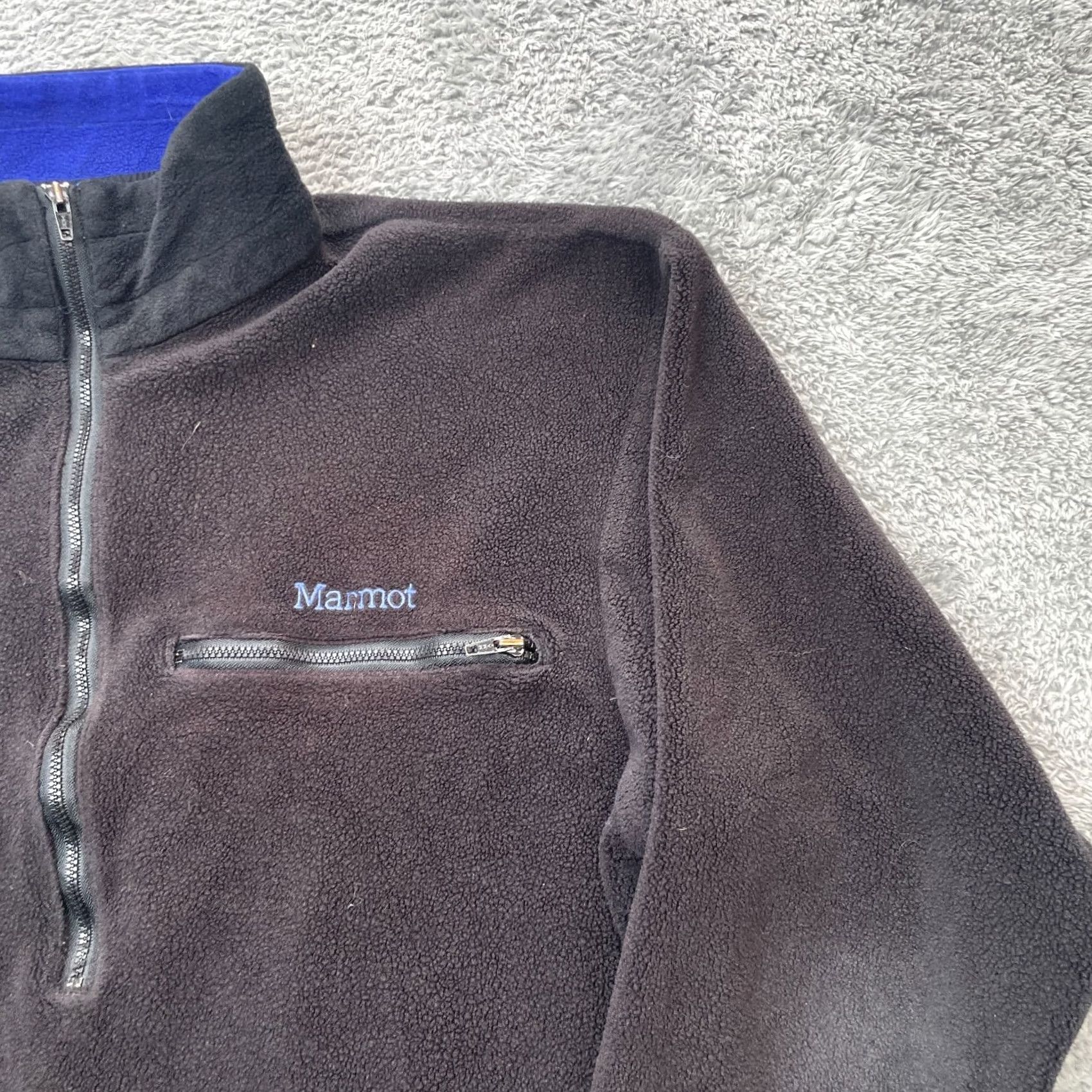 Marmot VINTAGE Marmot Jacket Womens Medium Black Fleece Coat 1/4 Zip Hiking Camping Size M / US 6-8 / IT 42-44 - 4 Thumbnail