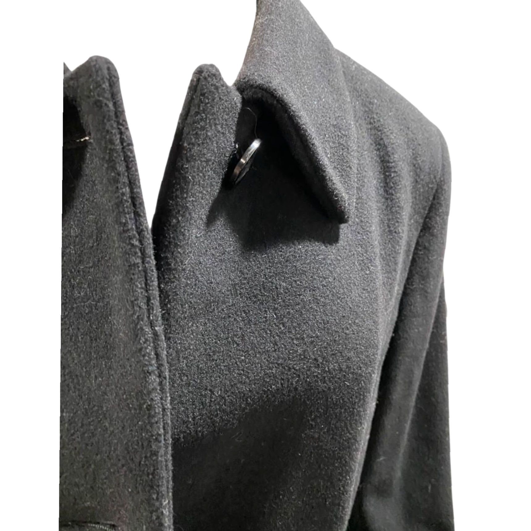 Vintage VINTAGE Larry Levine Coat Dress Wool Lambswool Cashmere Black 14 Womens Plus 80% Lambswool 20% Cashmere 48" Back Collar to Hem Size XL / US 12-14 / IT 48-50 - 3 Thumbnail