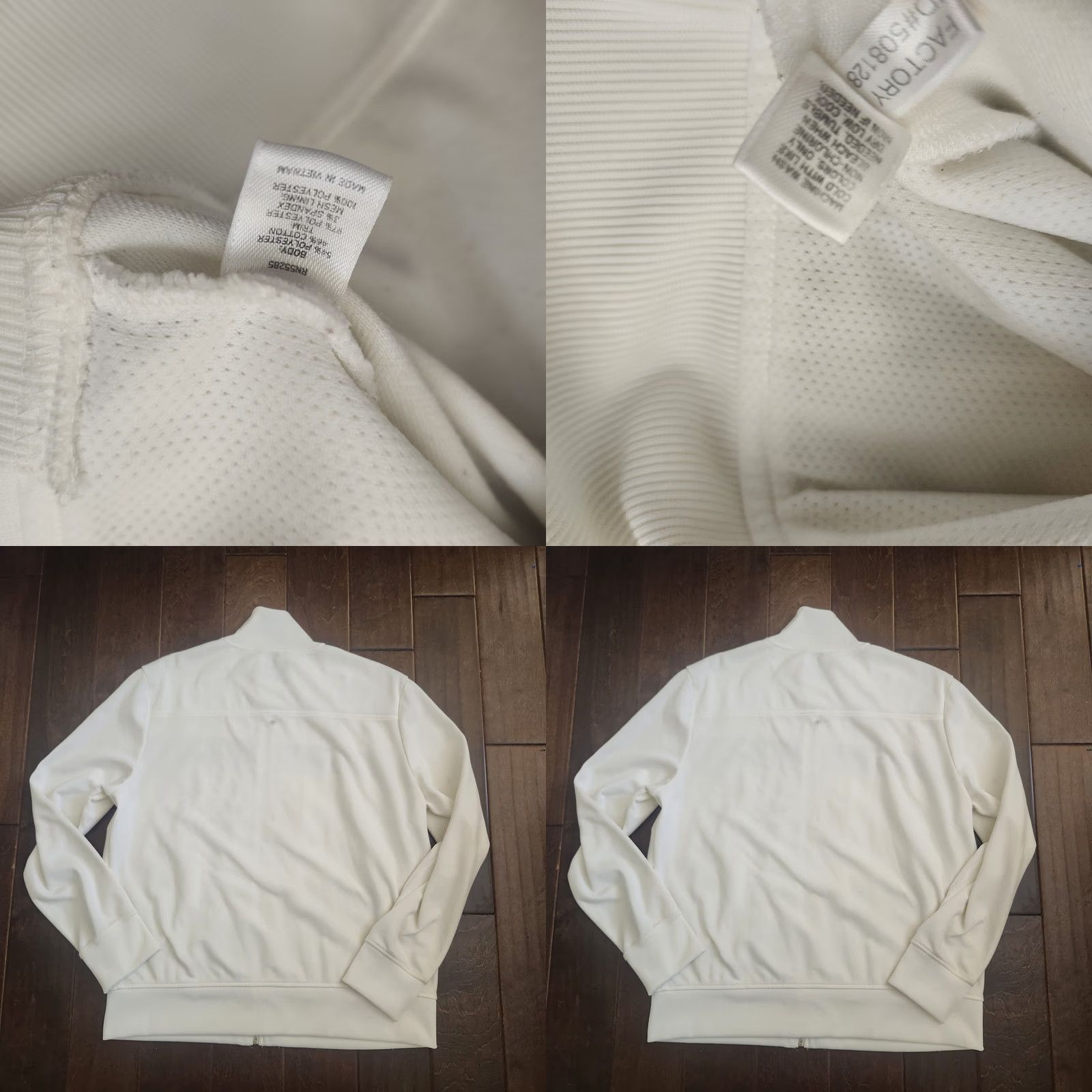 Express Express Mens White Full Zip Track Jacket Gray Stripe XL Adults Regular Size Jacket Womens Mens? Size US XL / EU 56 / 4 - 10 Thumbnail