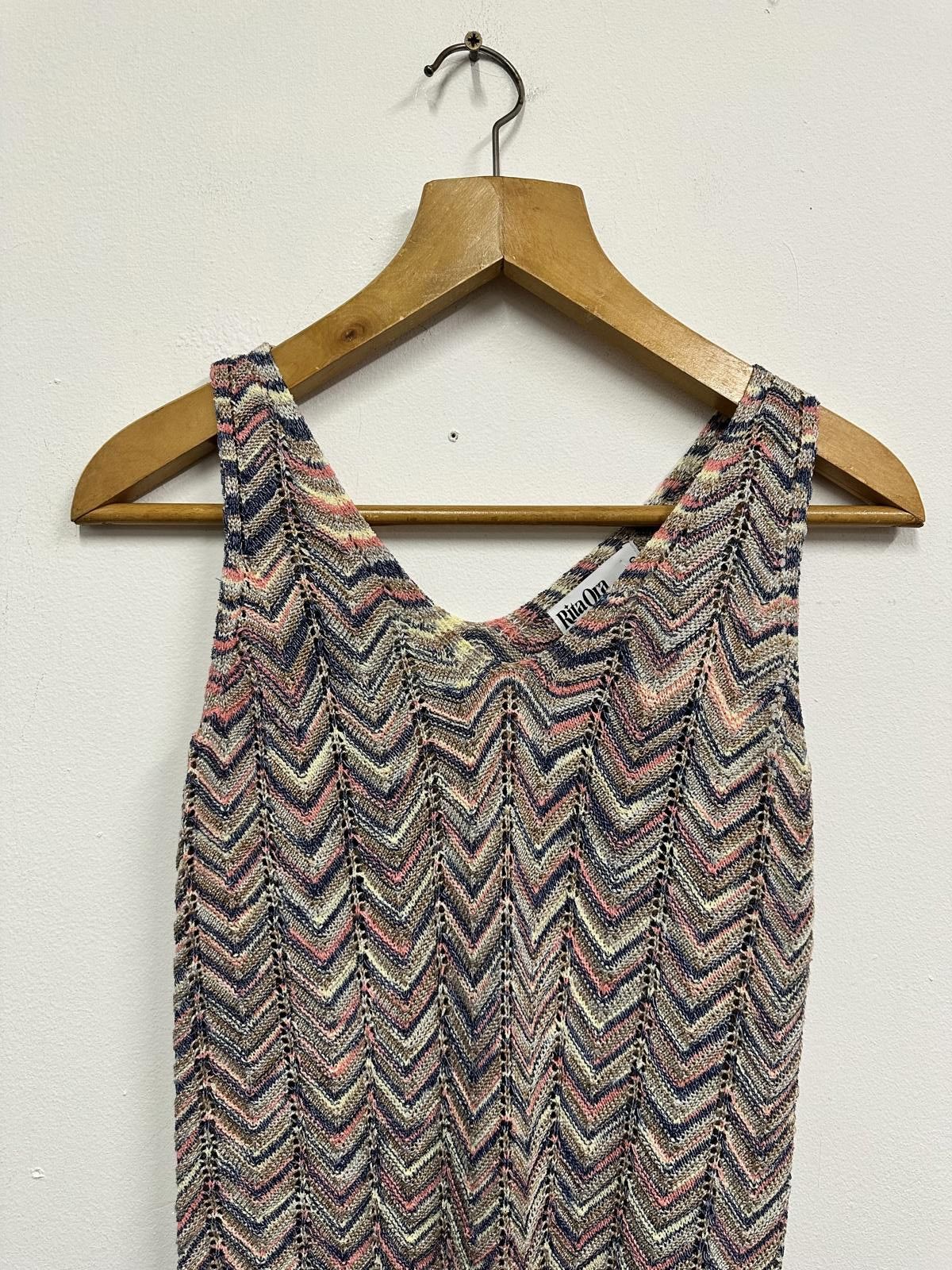 Primark Rita Ora Primark Sleeveless Chevron Pattern Maxi Dress Size S / US 4 / IT 40 - 3 Thumbnail