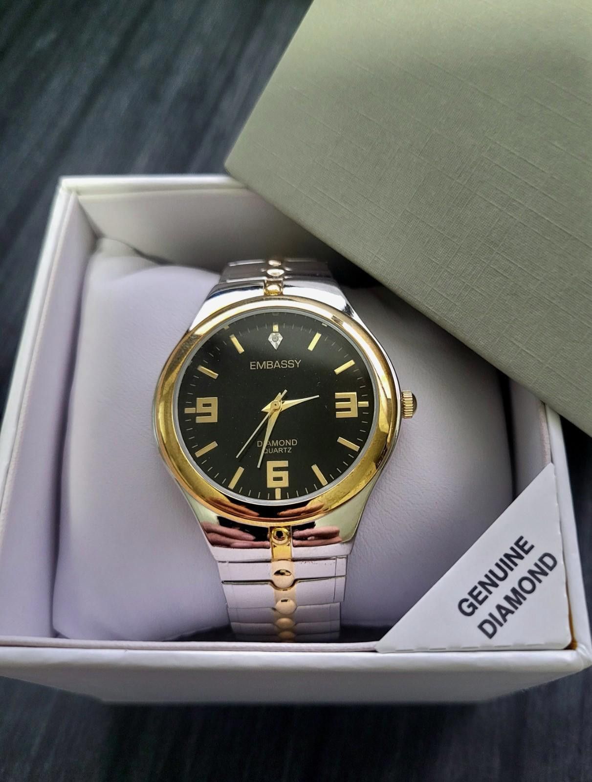Rare Vintage Gruen Embassy Diamond Mens Watch New In Box
