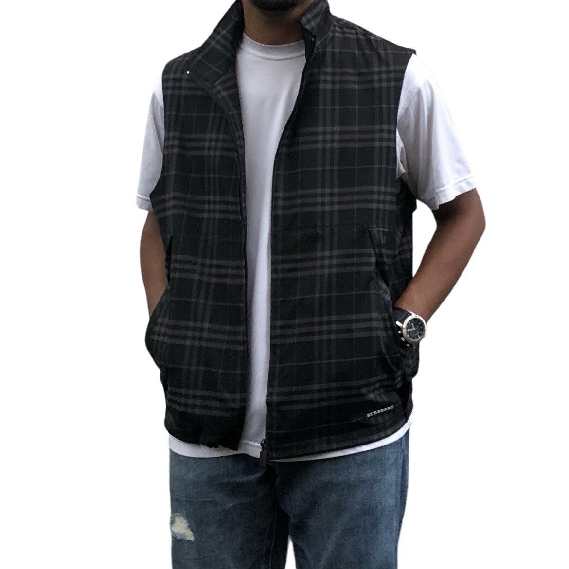 Burberry Burberry London Golf Checked Novacheck Vest Nylon Jacket Size US L / EU 52-54 / 3 - 1 Thumbnail
