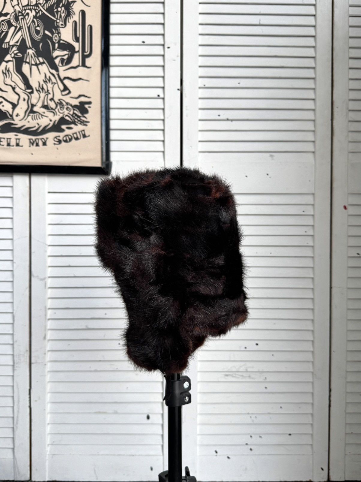 Vintage Vintage 1970s Burgundy Mink Fur Ushanka Trapper Hat Sheen Size ONE SIZE - 11 Thumbnail