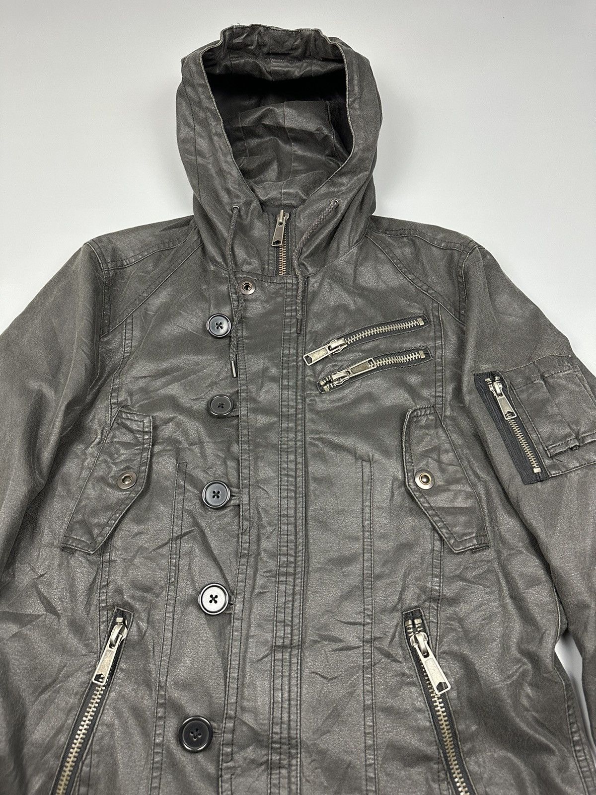 Seditionaries × semanticdesign Seditionaries Semantic Design Black Waxed Hooded Jacket Size US M / EU 48-50 / 2 - 4 Thumbnail