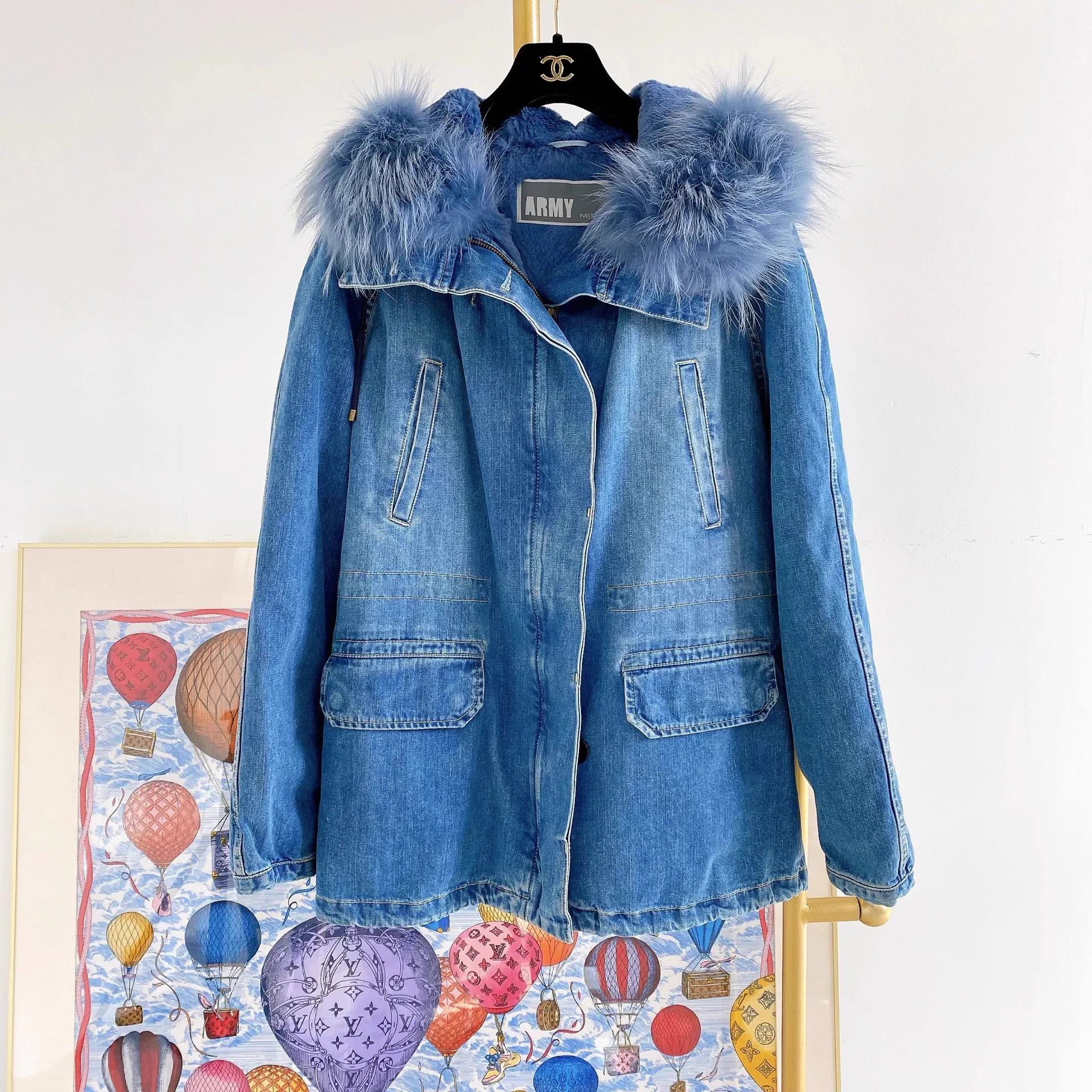 Yves Salomon Yves Salomon blue denim jacket removable inner 36 Size XS / US 0-2 / IT 36-38 - 1 Thumbnail