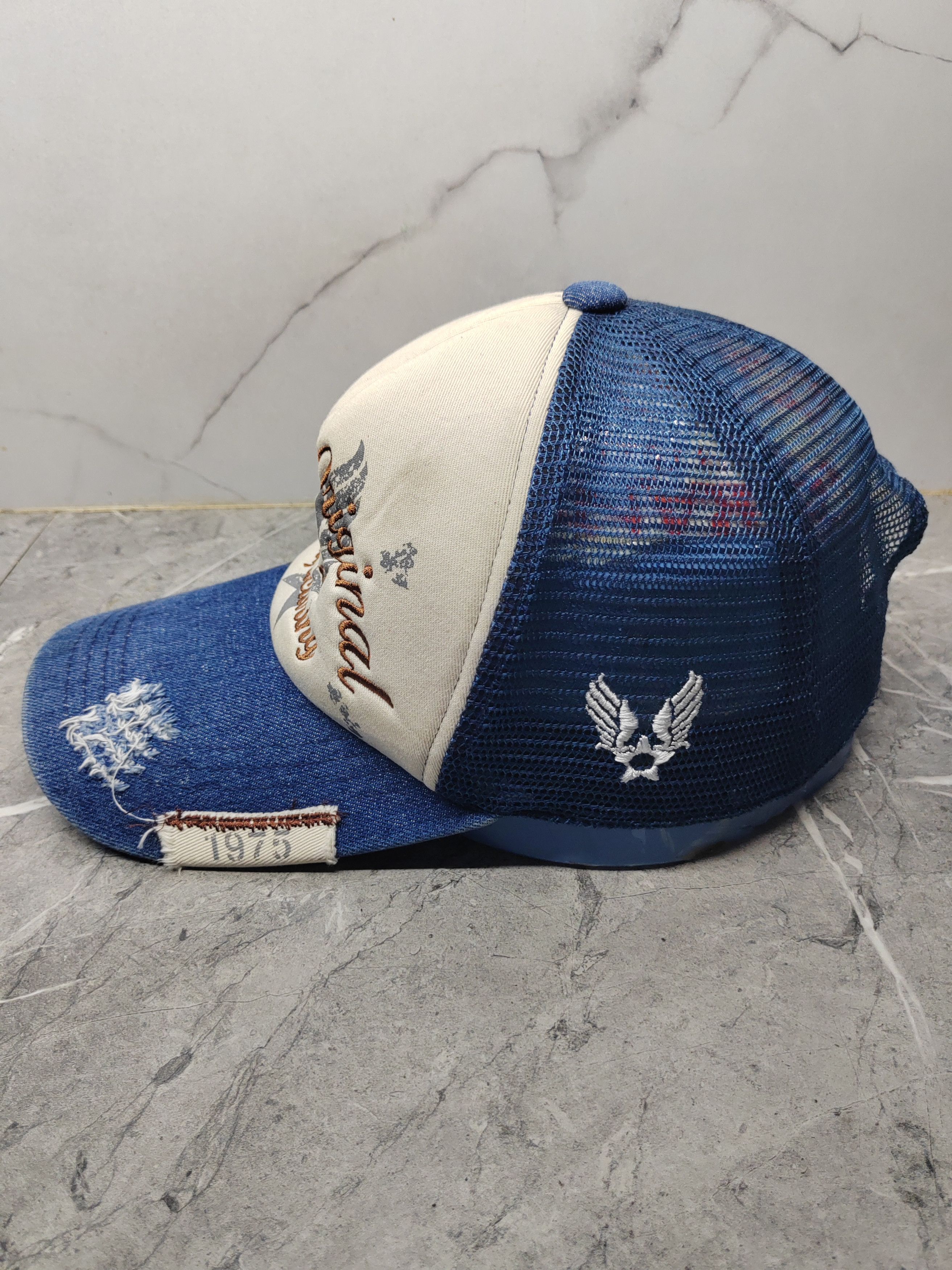 Avirex Vintage Avirex Denim DIstressed Style Trucker Cap Hat Size ONE SIZE - 4 Thumbnail