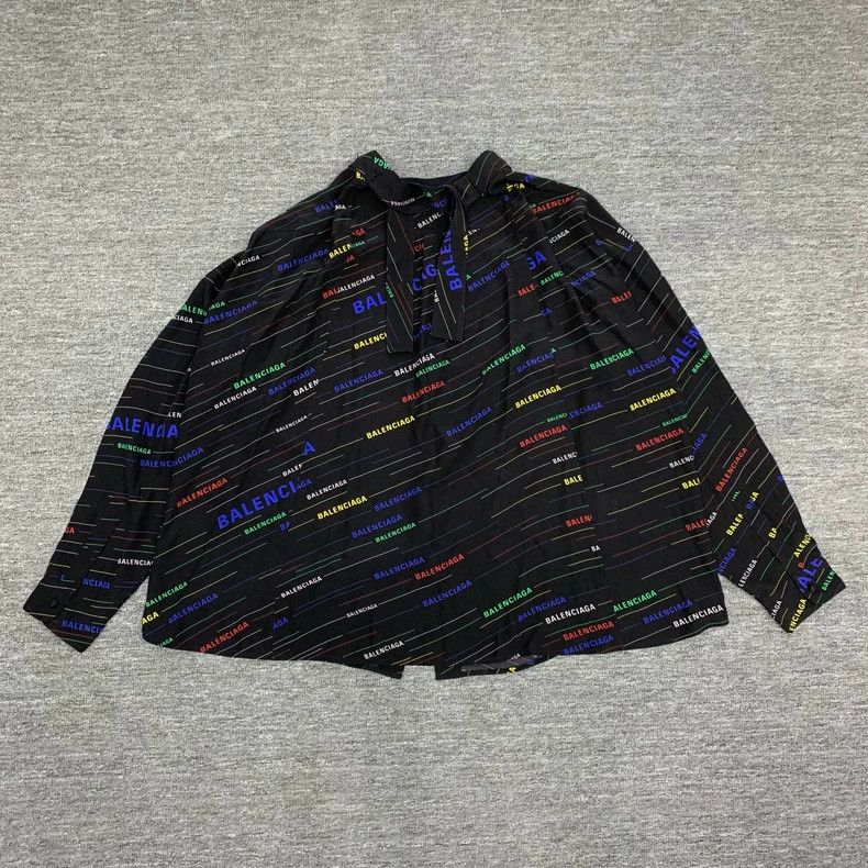 Balenciaga Balenciaga size 34 Black bullet-screen monogrammed shirt j Size S / US 4 / IT 40 - 2 Thumbnail