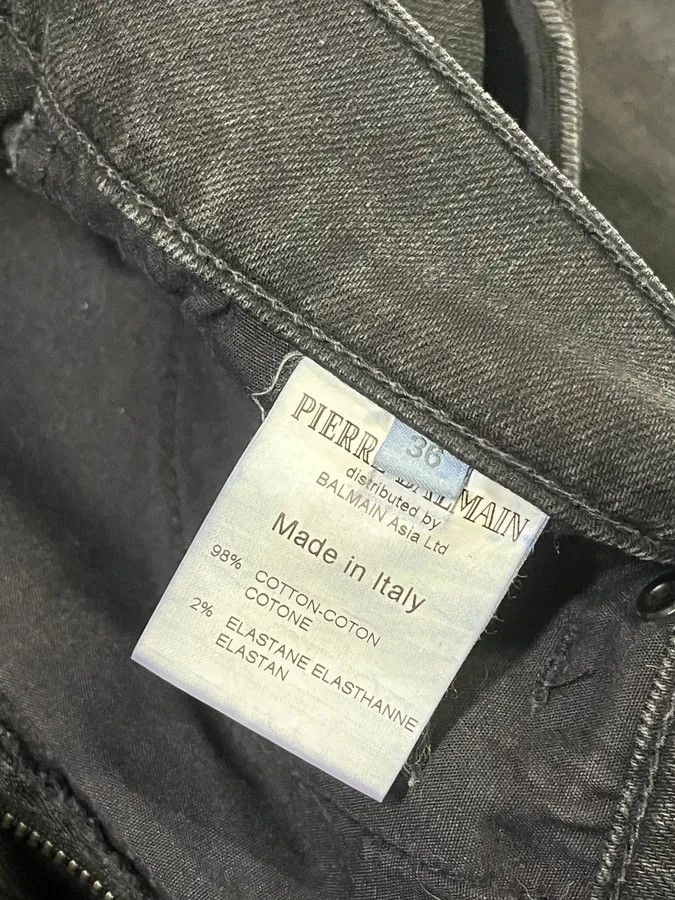 Pierre Balmain 2010s Pierre Balmain Black Biker Denim Jeans Size US 34 / EU 50 - 13 Thumbnail