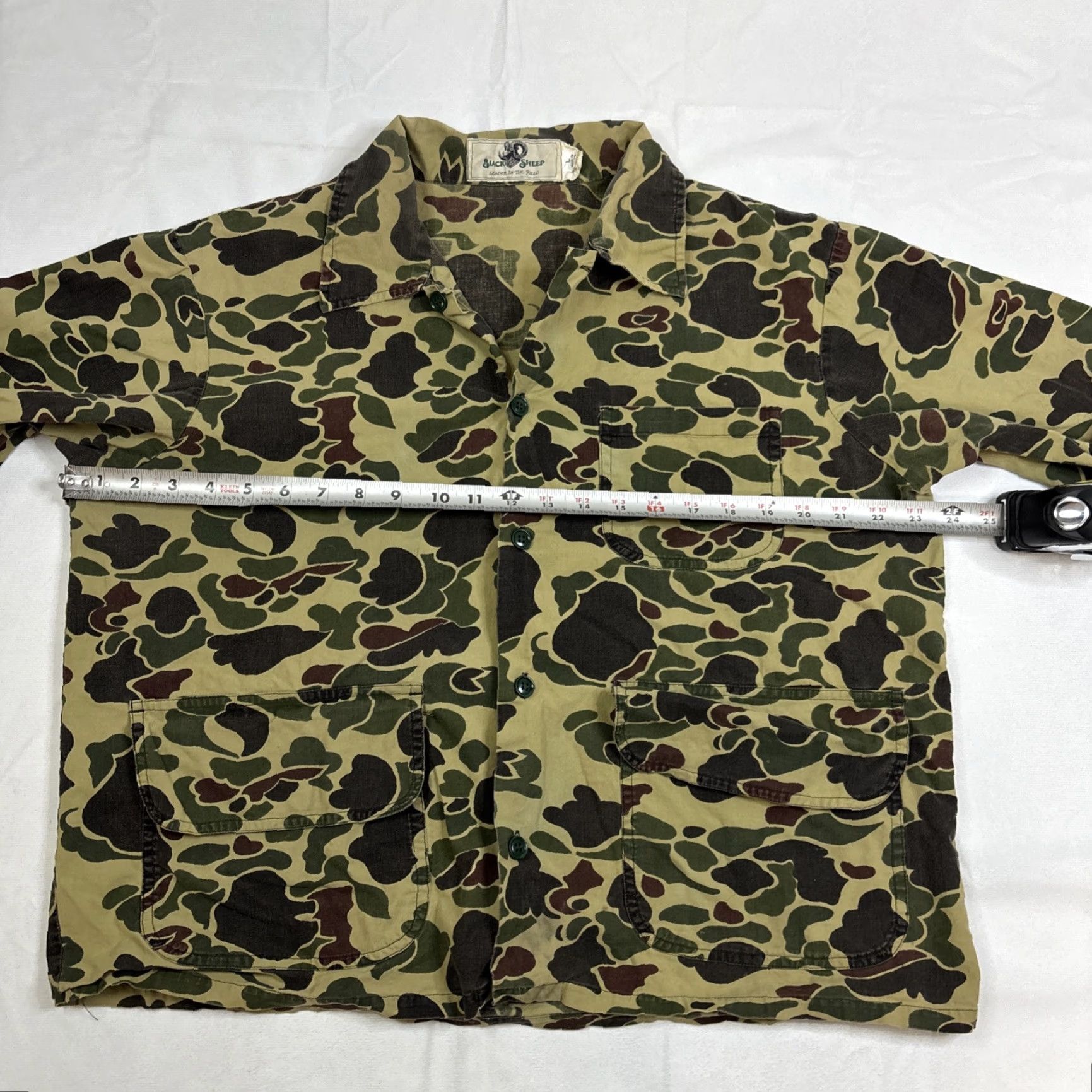 Vintage VINTAGE Black Sheep Men L Camo Button Up Hunting Shirt Flannel Shirt Size US L / EU 52-54 / 3 - 3 Thumbnail