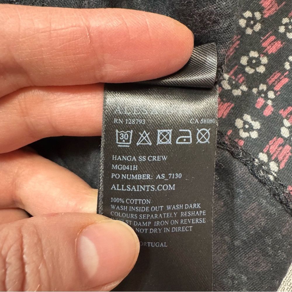 Allsaints All Saints Cotton Hanga SS Crew T-Shirt Size XS Made In Por Size US XS / EU 42 / 0 - 6 Thumbnail