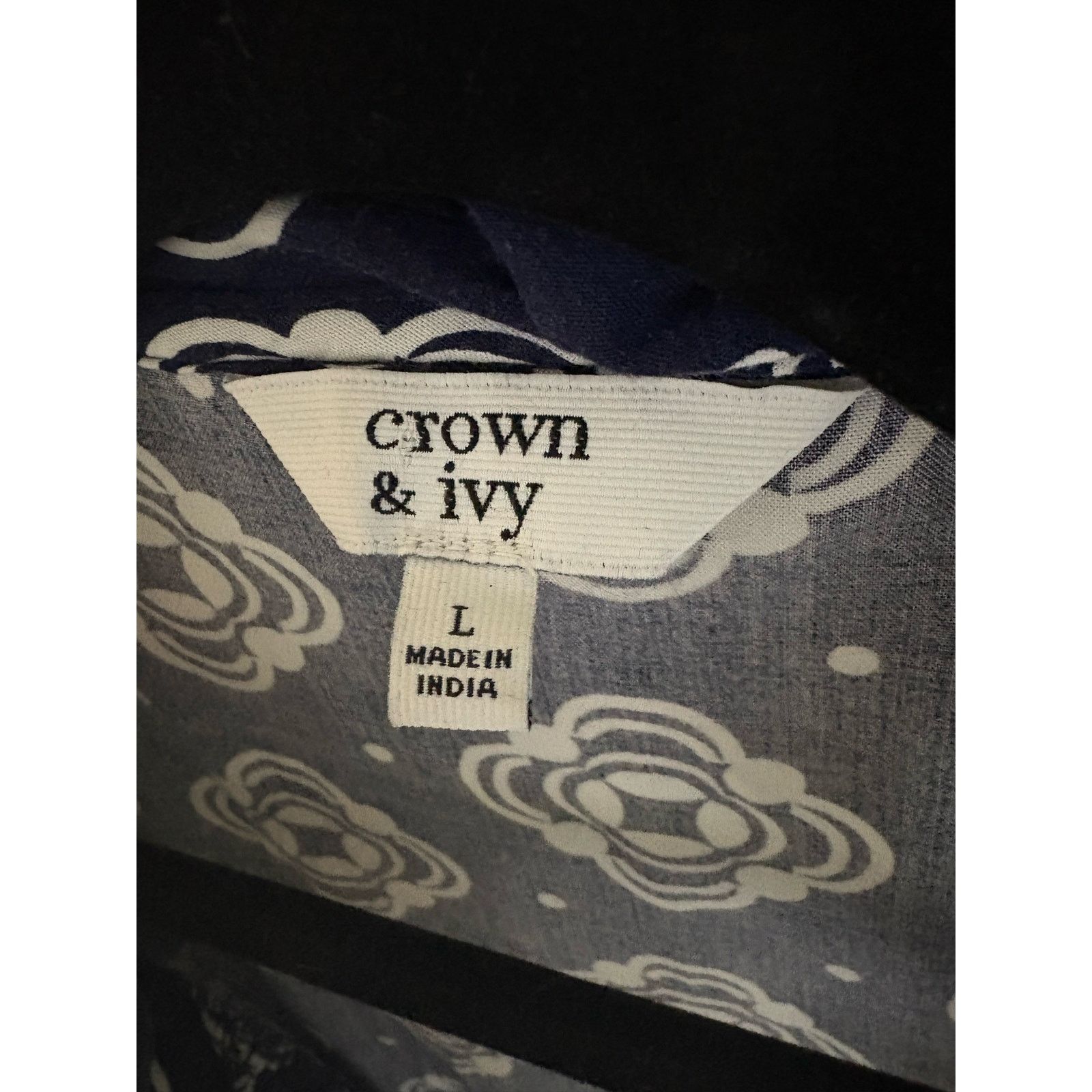 Other Crown & Ivy | Women's Open Neck Long Sleeve Blouse | Large Size L / US 10 / IT 46 - 3 Thumbnail
