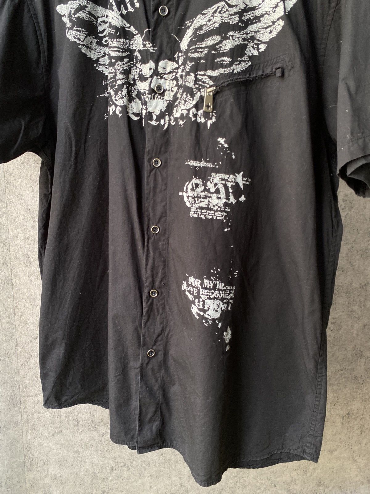 Japanese Brand × Le Grande Bleu (L.G.B.) × Seditionaries Mon Ma Mes Skull Design y2k Gothic Punk Shirt Size US XL / EU 56 / 4 - 4 Thumbnail