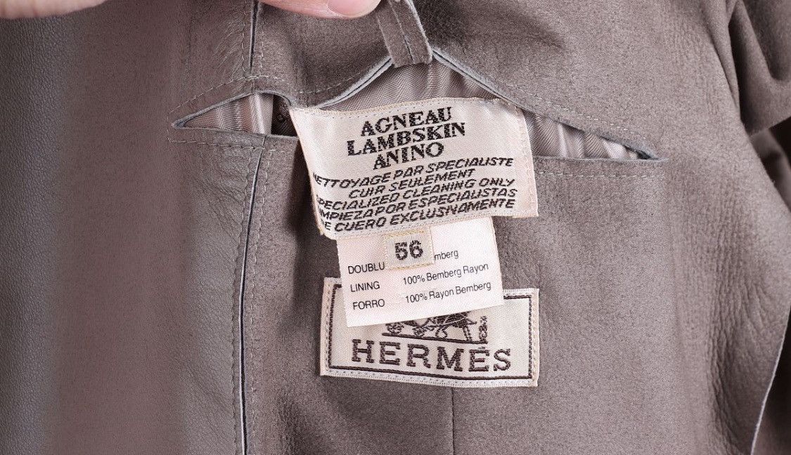 Hermes Hermes Leather Agneau Lambskin Anino Blazer Jacket Size US XL / EU 56 / 4 - 5 Thumbnail