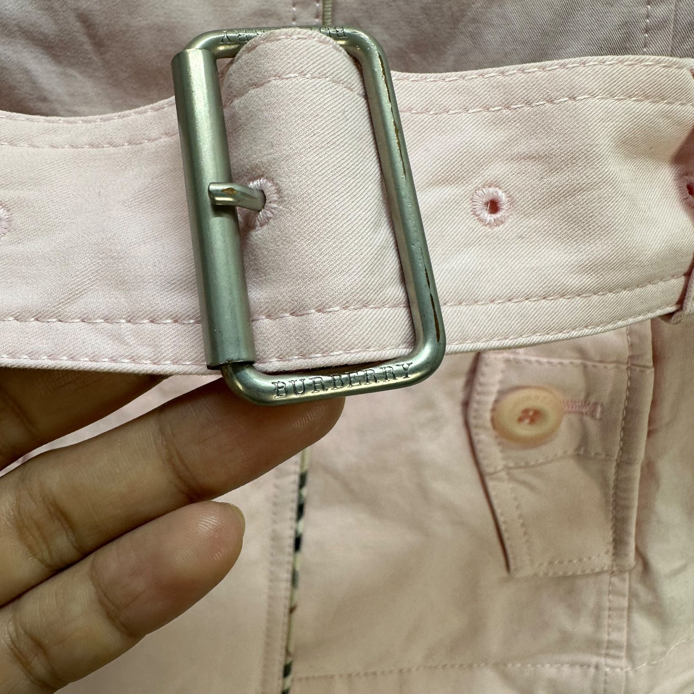 Burberry BURBERRY LONDON Pink Belted Crop Jacket #A65-1560 Size XXS / US 00 / IT 34 - 6 Thumbnail