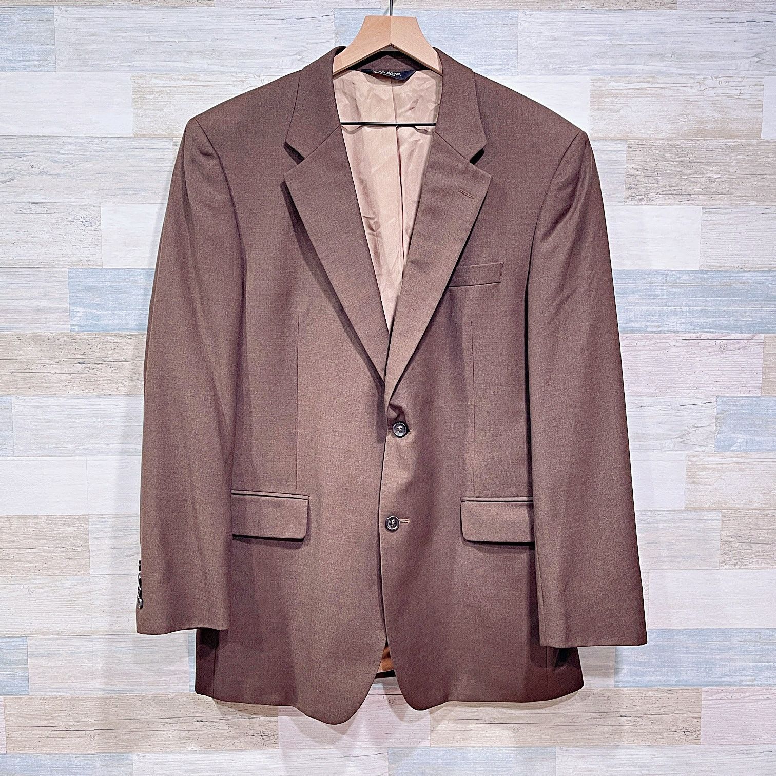 Jos. A. Bank Jos A Bank Wool 2 Piece Suit Brown Mens 43L Jacket 37L Pants Size 42L - 2 Thumbnail