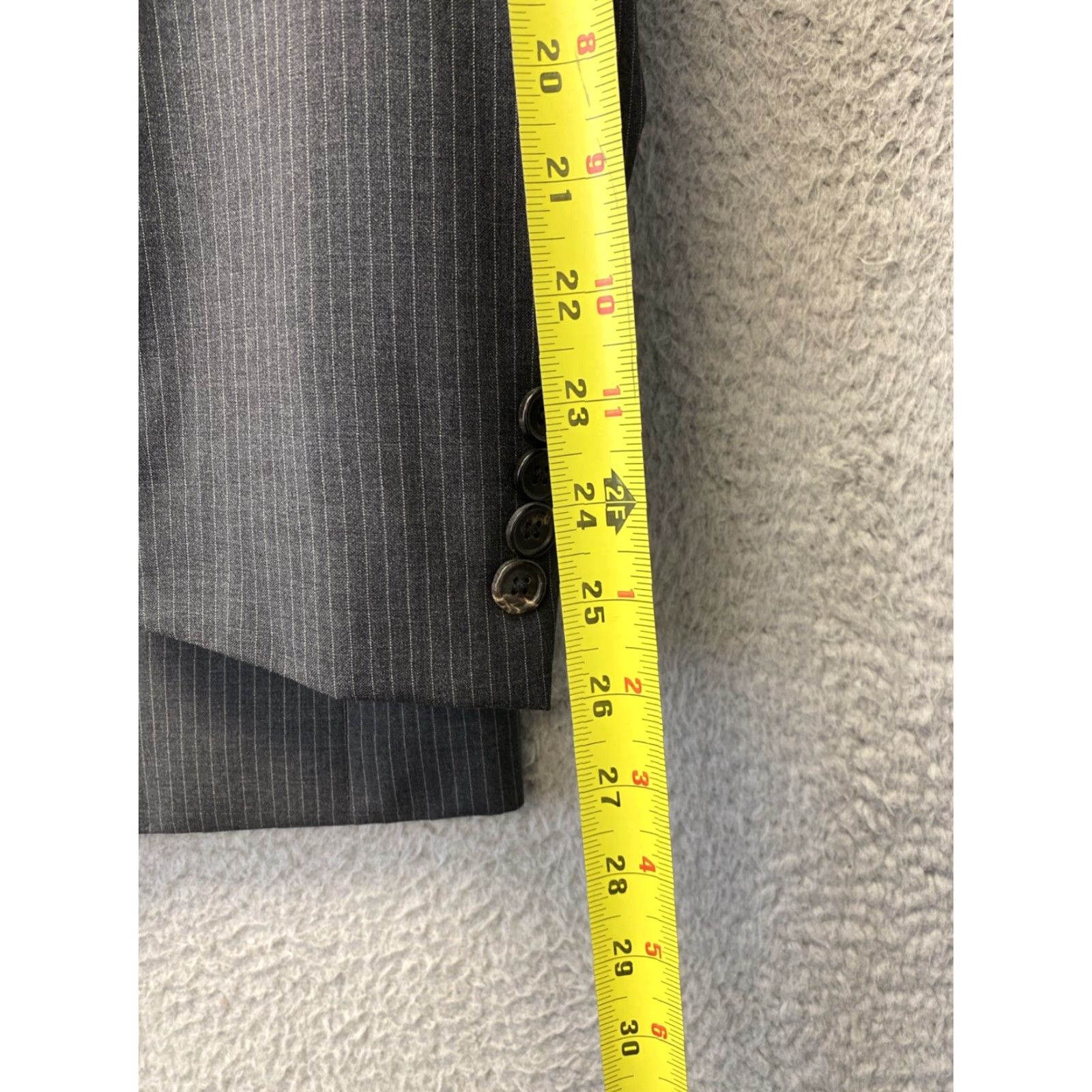 Hugo Boss HUGO BOSS Gray Striped Slim Fit Blazer Jacket 42L Regular Tuxedo Sports Coat Mens Size 42L - 5 Thumbnail