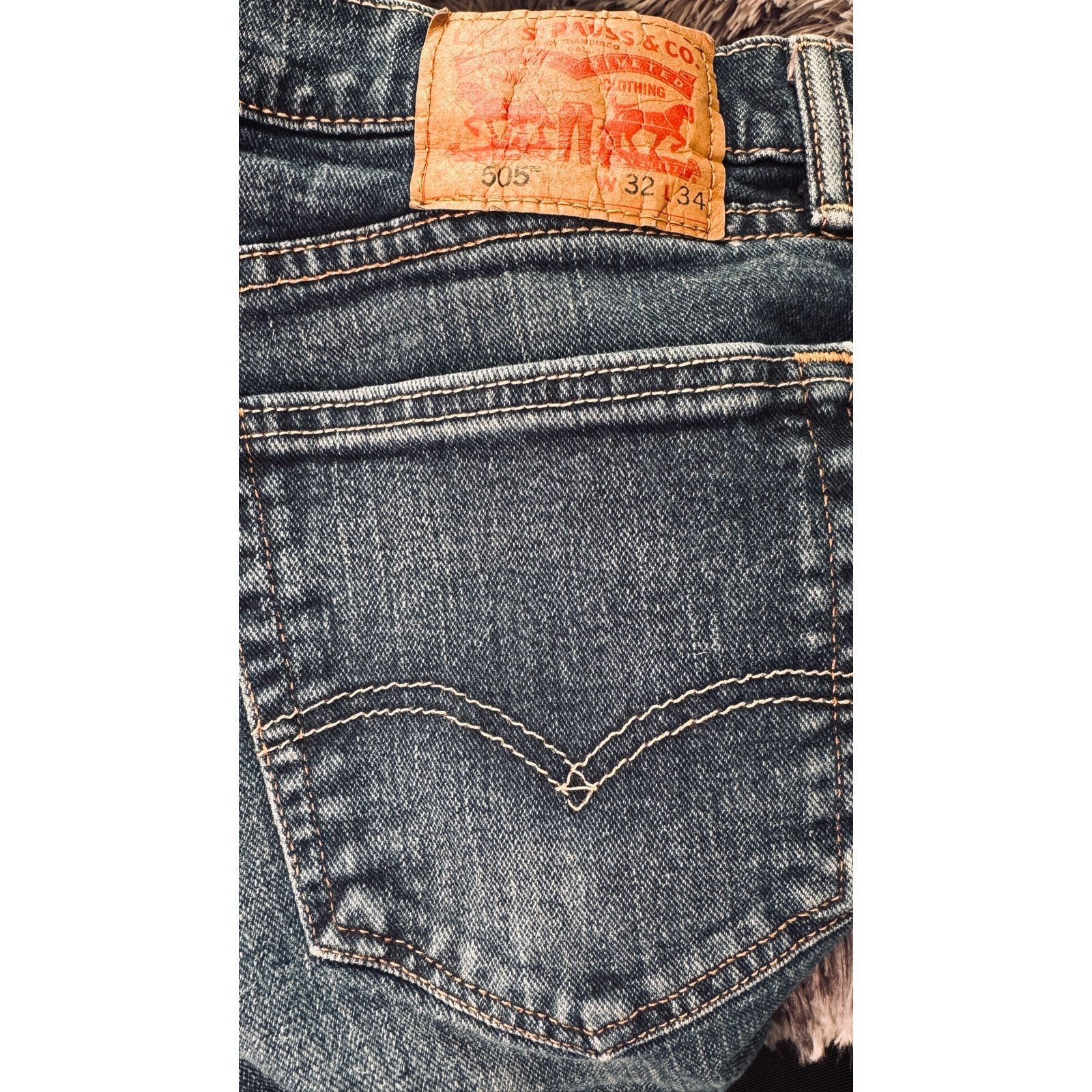 Levi's Mens Levis 505 W 32 L 34 Blue Jeans Excellent Condition Size US 32 / EU 48 - 7 Thumbnail
