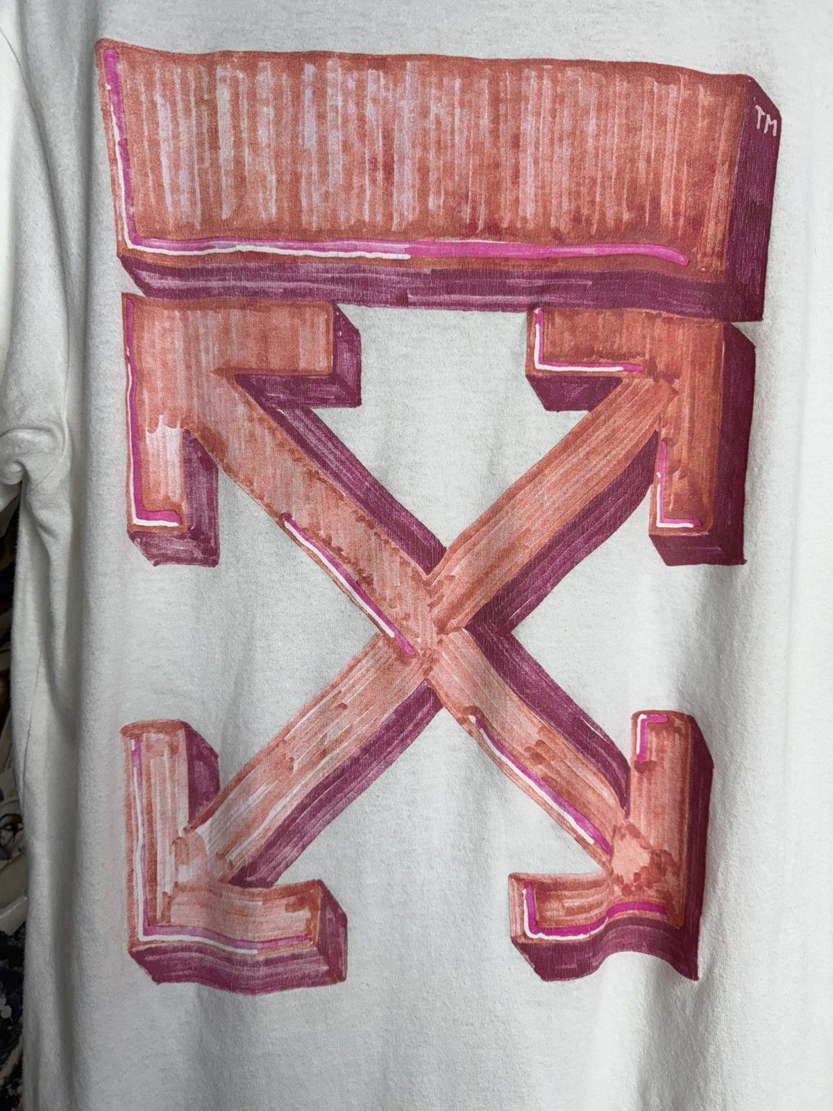 Off-White Virgil Abloh Arrows White T-Shirt Size Medium