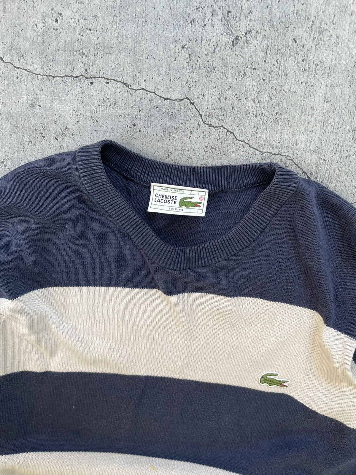 Lacoste Vintage Mens Lacoste Sweatshirt striped luxury rare sweater Size US XL / EU 56 / 4 - 2 Thumbnail