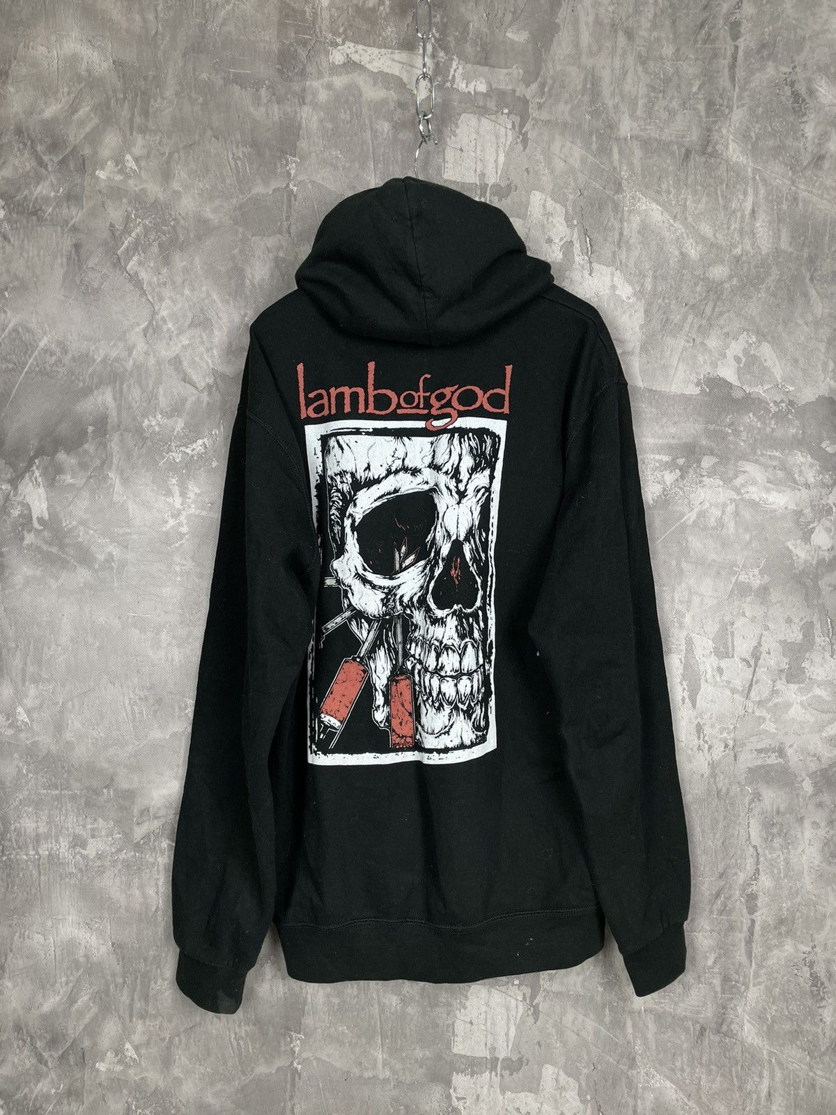 Band Tees × Vintage Vintage Lamb of God Skull Big Logo Grunge Y2K Hoodie Size US L / EU 52-54 / 3 - 1 Thumbnail