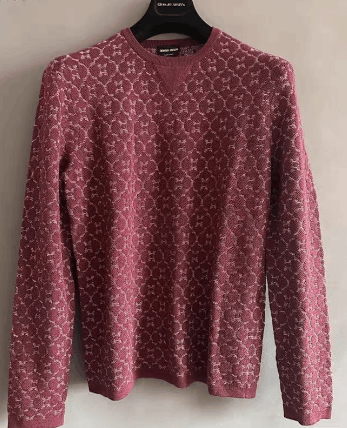 Giorgio Armani GIORGIO ARMANI Men's Runway Jacquard Wool Sweater K18 Size US M / EU 48-50 / 2 - 3 Thumbnail