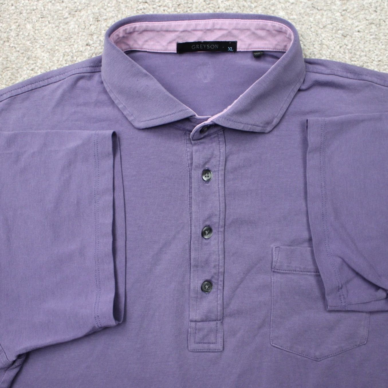 Vintage Greyson Polo Shirt Mens XL Purple Golf Polyester Blend Short Sleeve Pullover Shirt Polo Size US XL / EU 56 / 4 - 2 Thumbnail