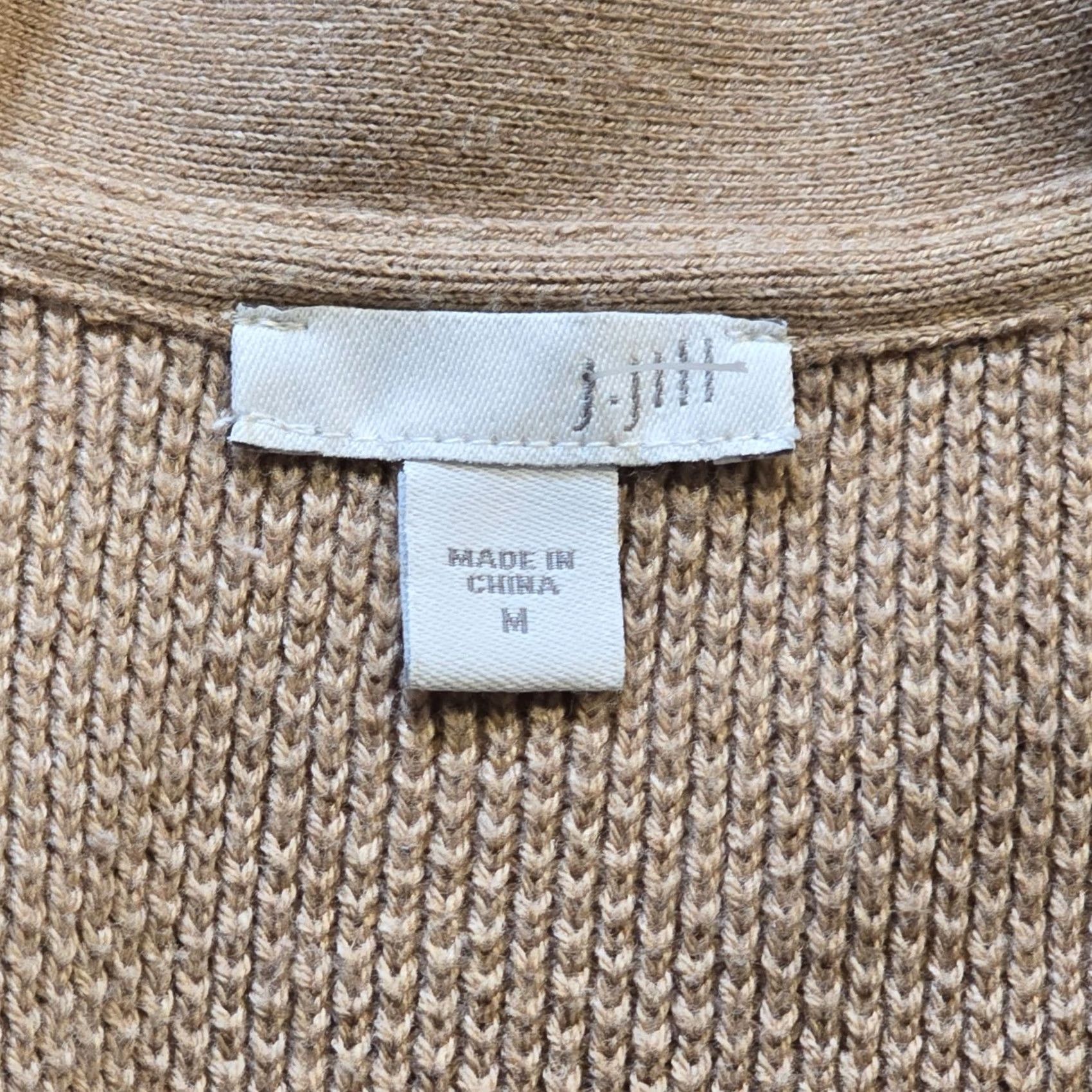 J. Jill J. Jill Cardigan Sweater Womens Size M Tan Long Sleeve Pockets Capsule Cardigan Classic Knit V-Neck Cotton Polyester Size M / US 6-8 / IT 42-44 - 4 Thumbnail