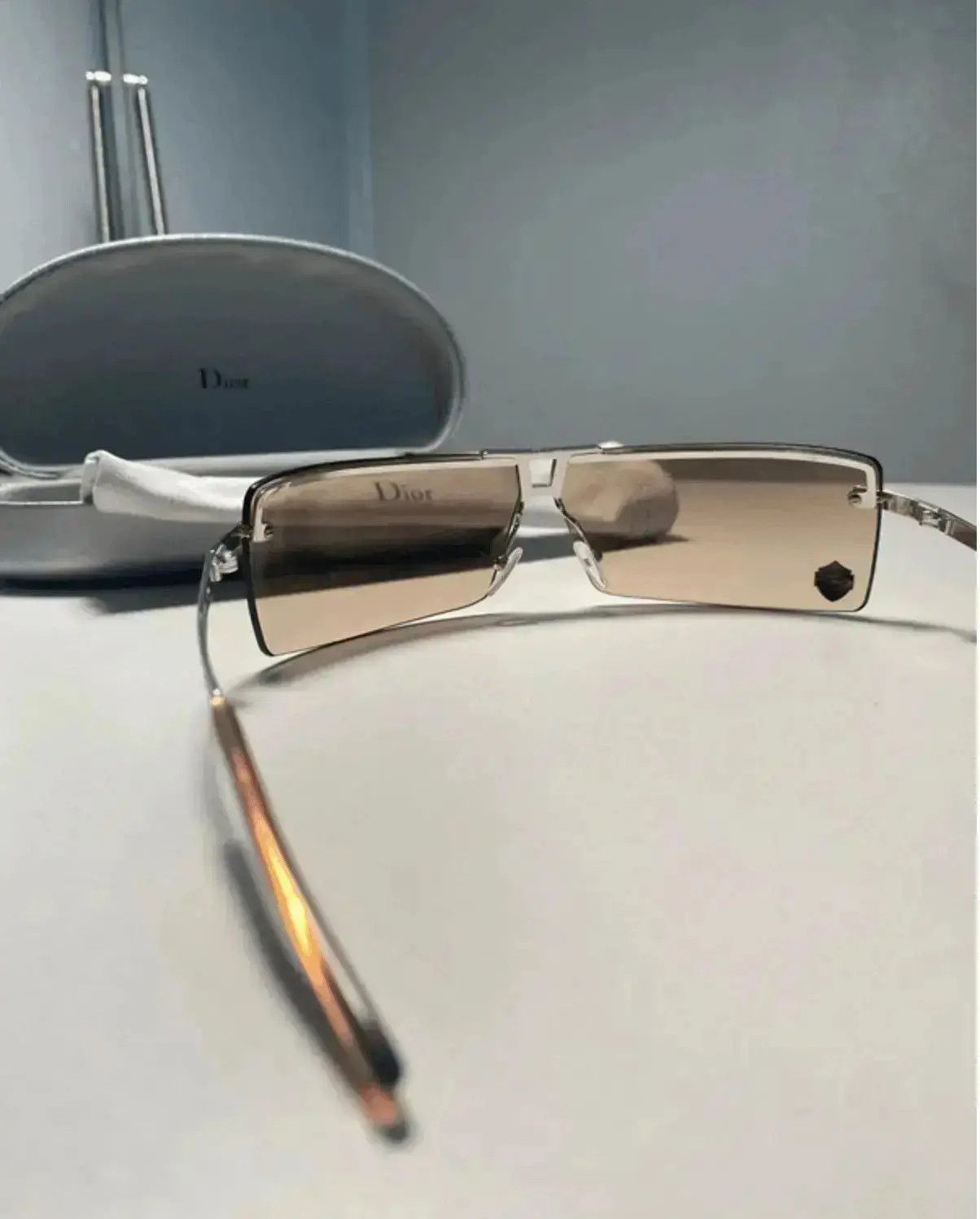 Dior × John Galliano × Vintage DIOR Sunglasses Rimless Shield Wrap Sport Stunt Galliano Era Size ONE SIZE - 11 Thumbnail