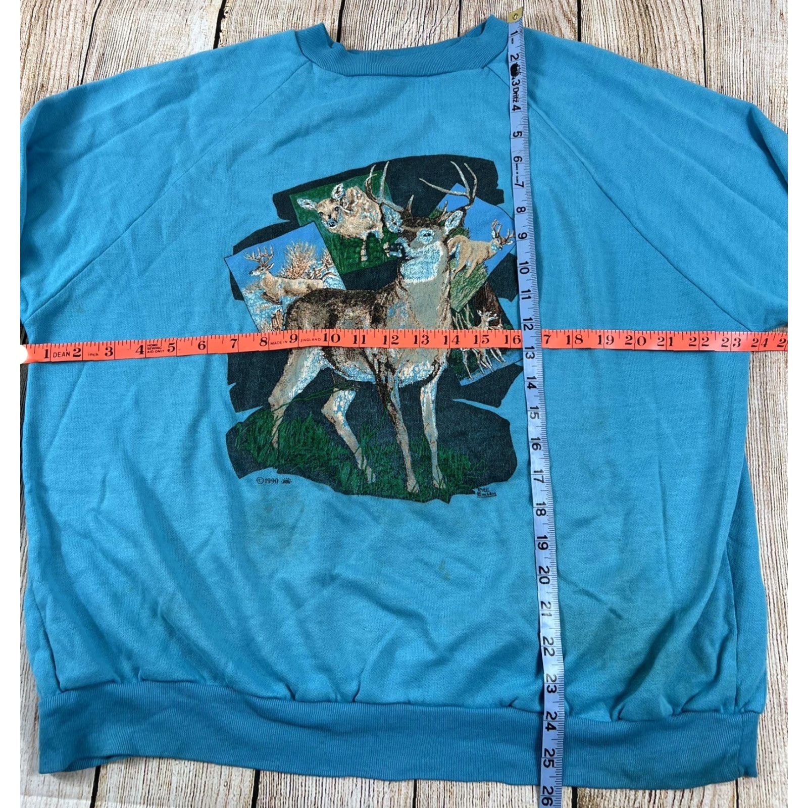 Vintage VINTAGE 90s Nature Whitetail Deer Pullover Sweatshirt Blue L Made In USA Men Graphic Print Size US L / EU 52-54 / 3 - 6 Thumbnail