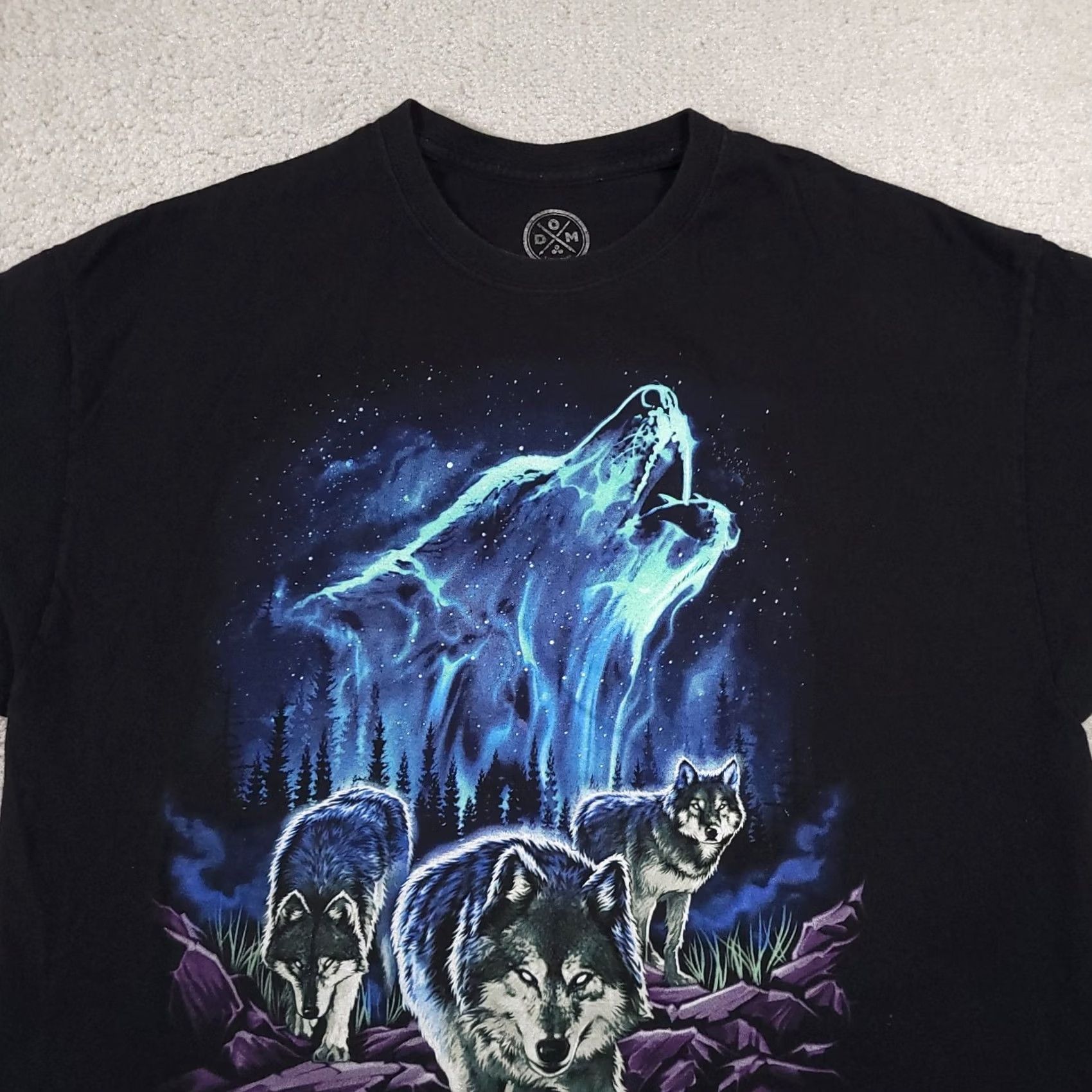 Vintage DOM Short Sleeve Wolf Animals Graphic Black Tee T-Shirt Mens XL Outdoors Wild Shirt Mens XL Black Animals Graphic Tee Size US XL / EU 56 / 4 - 3 Thumbnail
