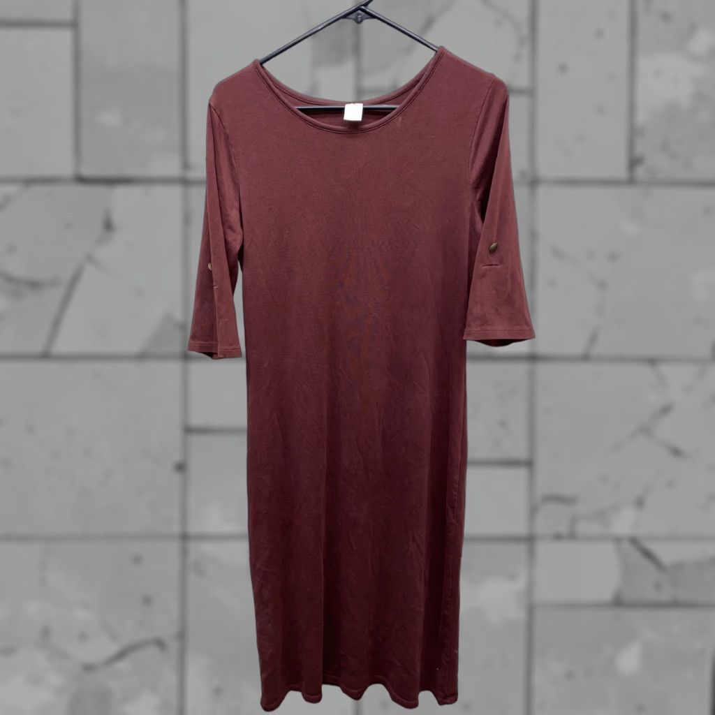 Vintage Peruvian Connection Womens Long Dress Pima Cotton Dark Red Size M Regular Women Long Dress Fall Spring Pullover Casual Vintage: No Size M / US 6-8 / IT 42-44 - 1 Thumbnail