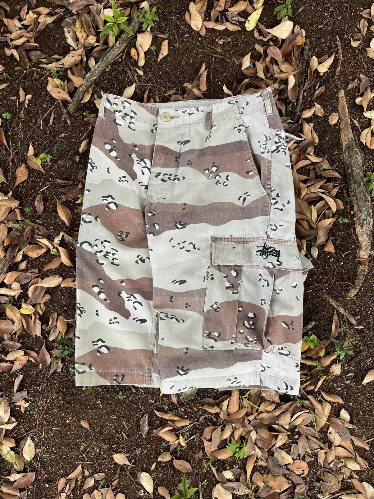 Stussy Vintage Stussy Faded Cargo Camo Jorts Size US 34 / EU 50 - 4 Thumbnail